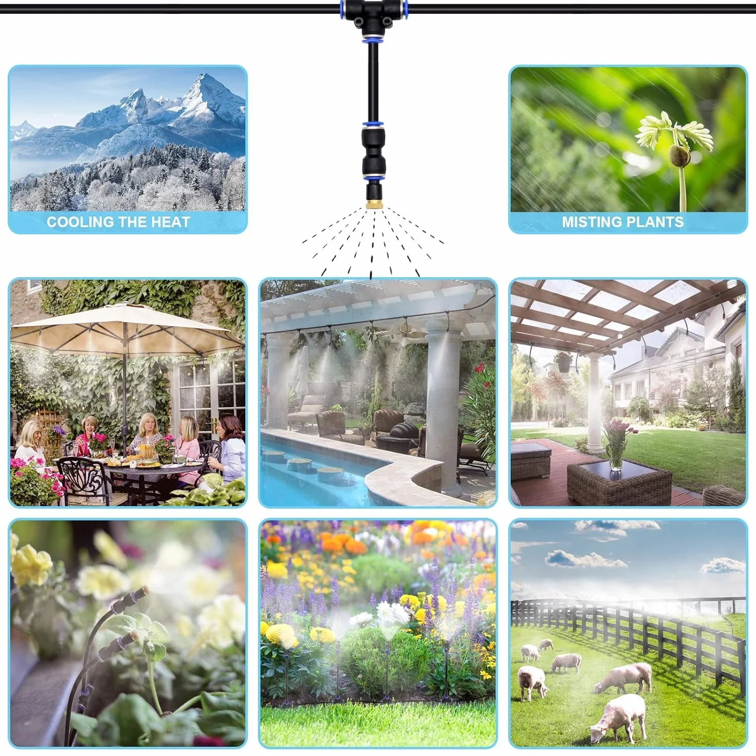 Landrip Brumisateur Extérieur 10M Kit d'Irrigation Système Brumisateur Terrasse Jardin