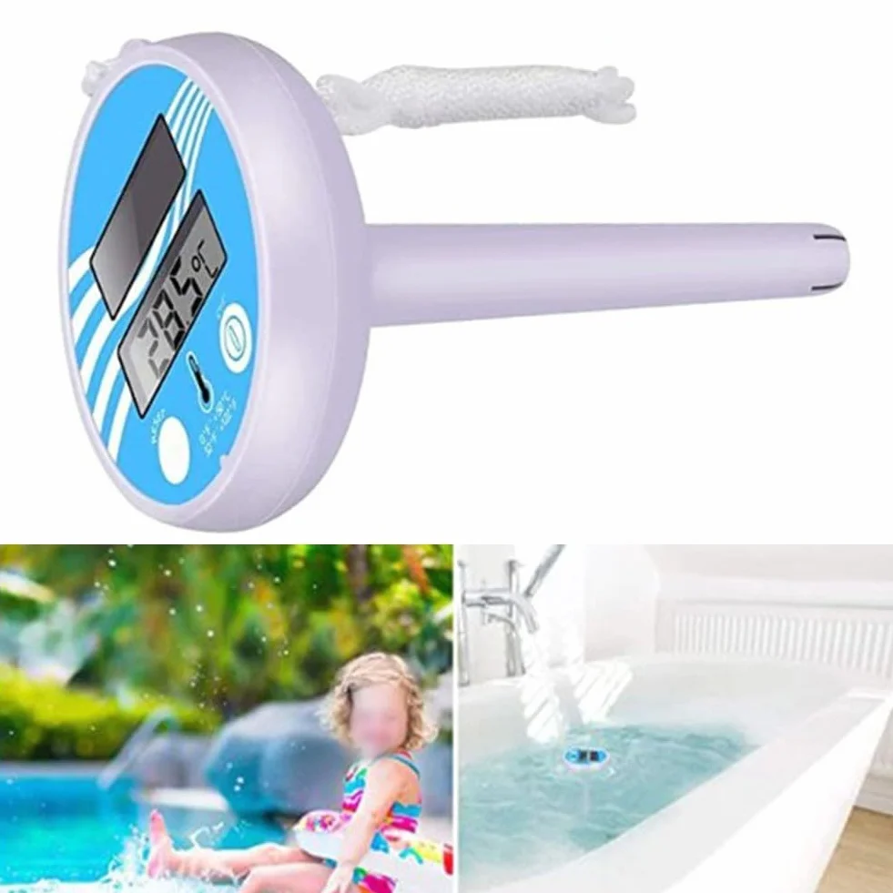 Thermomètre de piscine solaire grand écran intérieur/extérieur