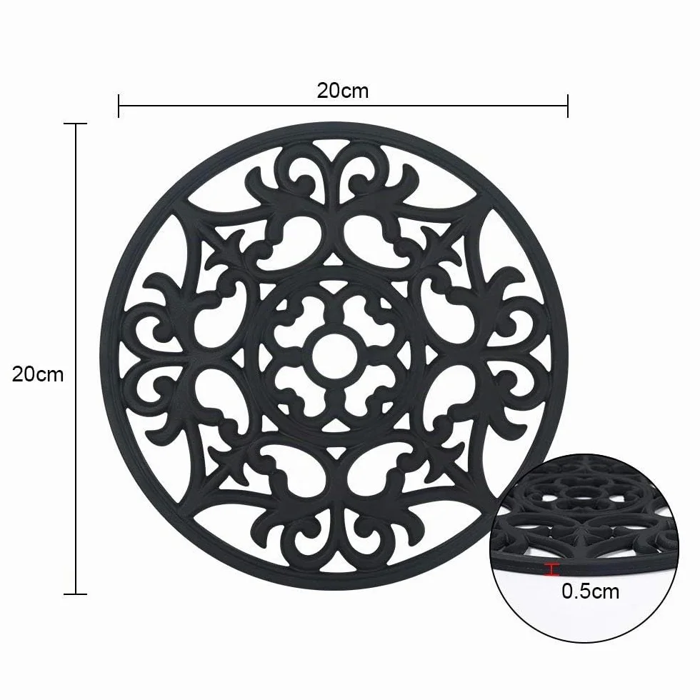 3PCS Tapis de Table Silicone Anti-dérapant Anti-Chaleur 250°C Multifonction Repose-cuillère Dessous de Plat