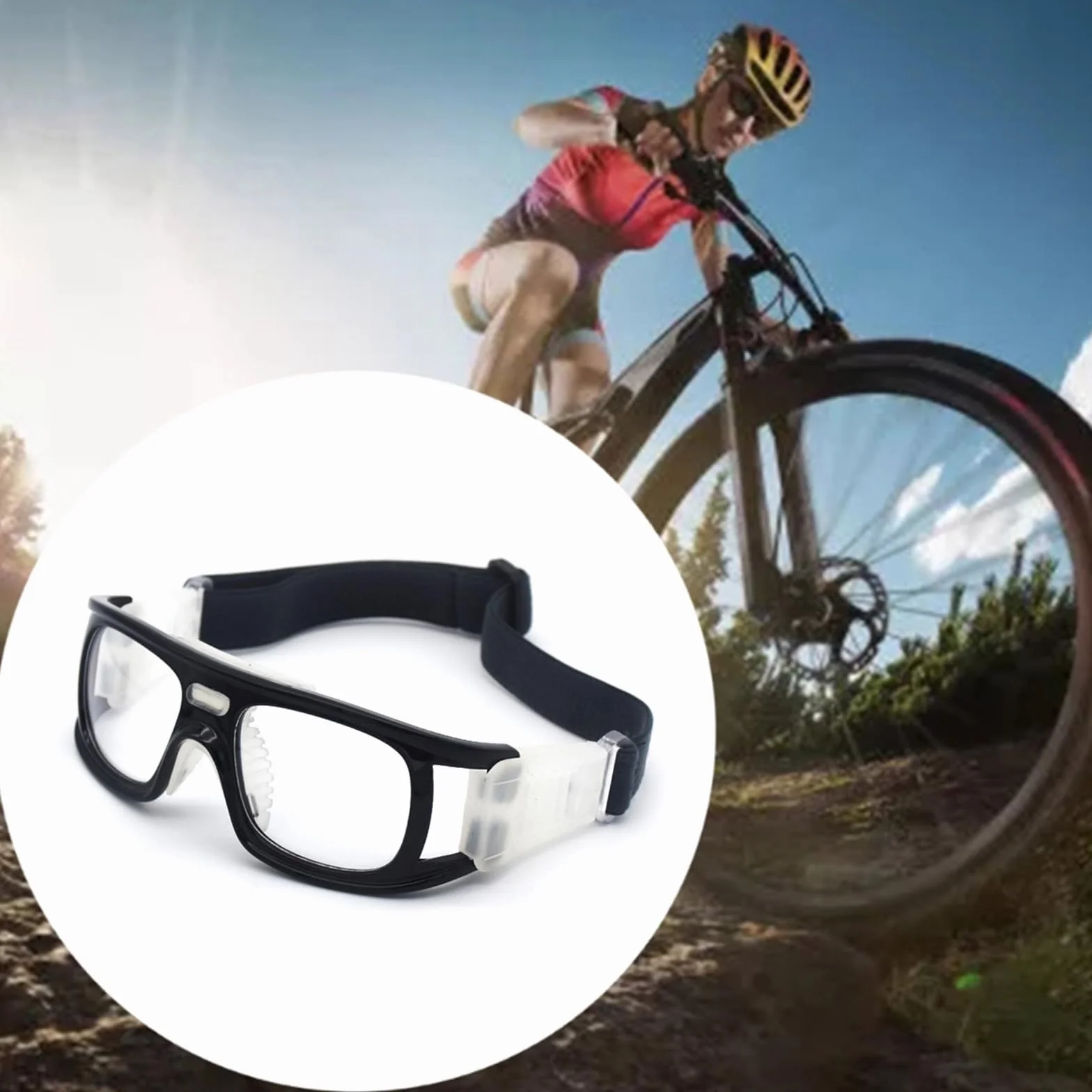 Lunettes de sport professionnelles avec sangles réglables pour homme et femme - Basketball Tennis Neige