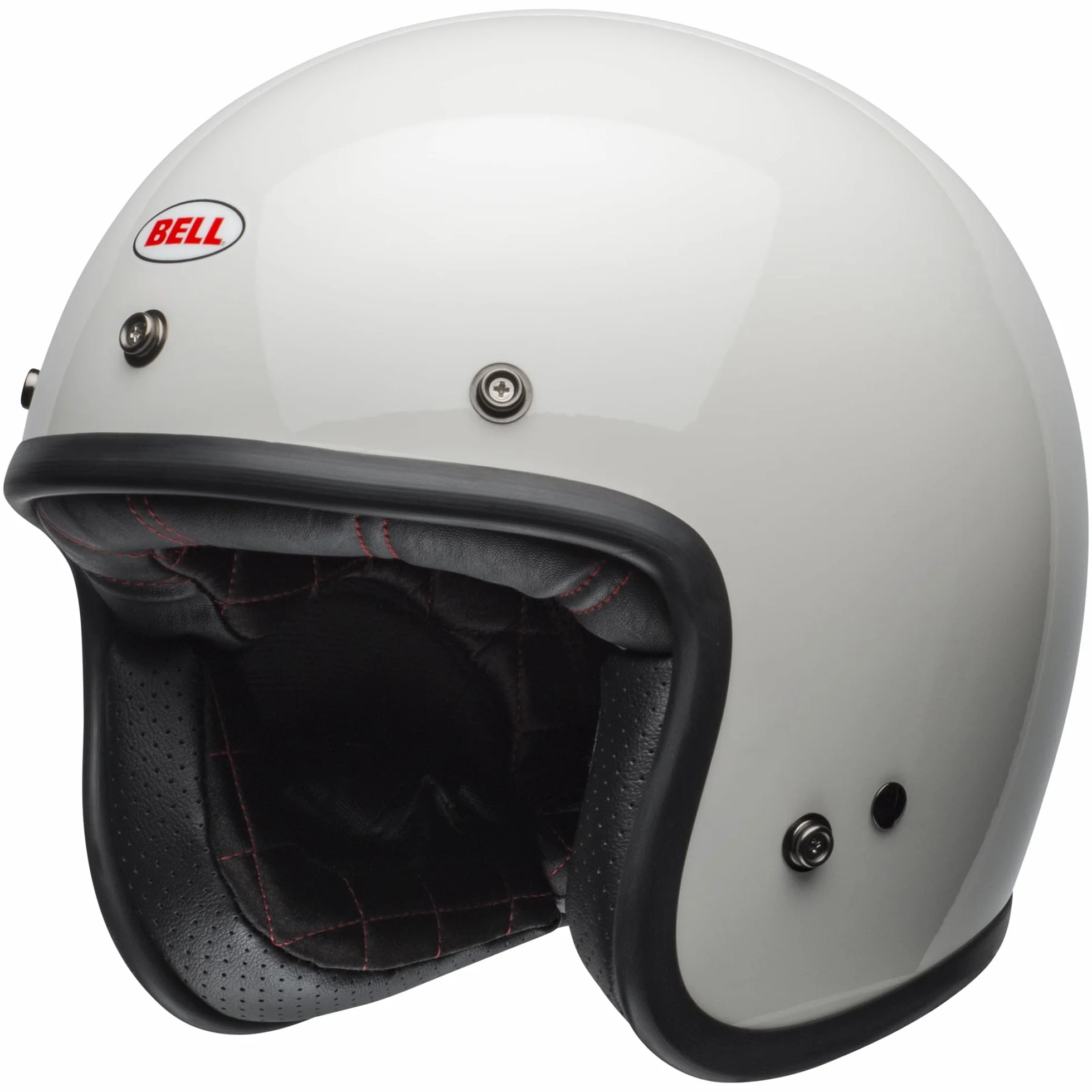 Bell Custom 500 Solid ECE – Casque Moto homologué ECE 22.06 – Casque Vintage – Coque en Fibre de Verre – Doublure Amovible –