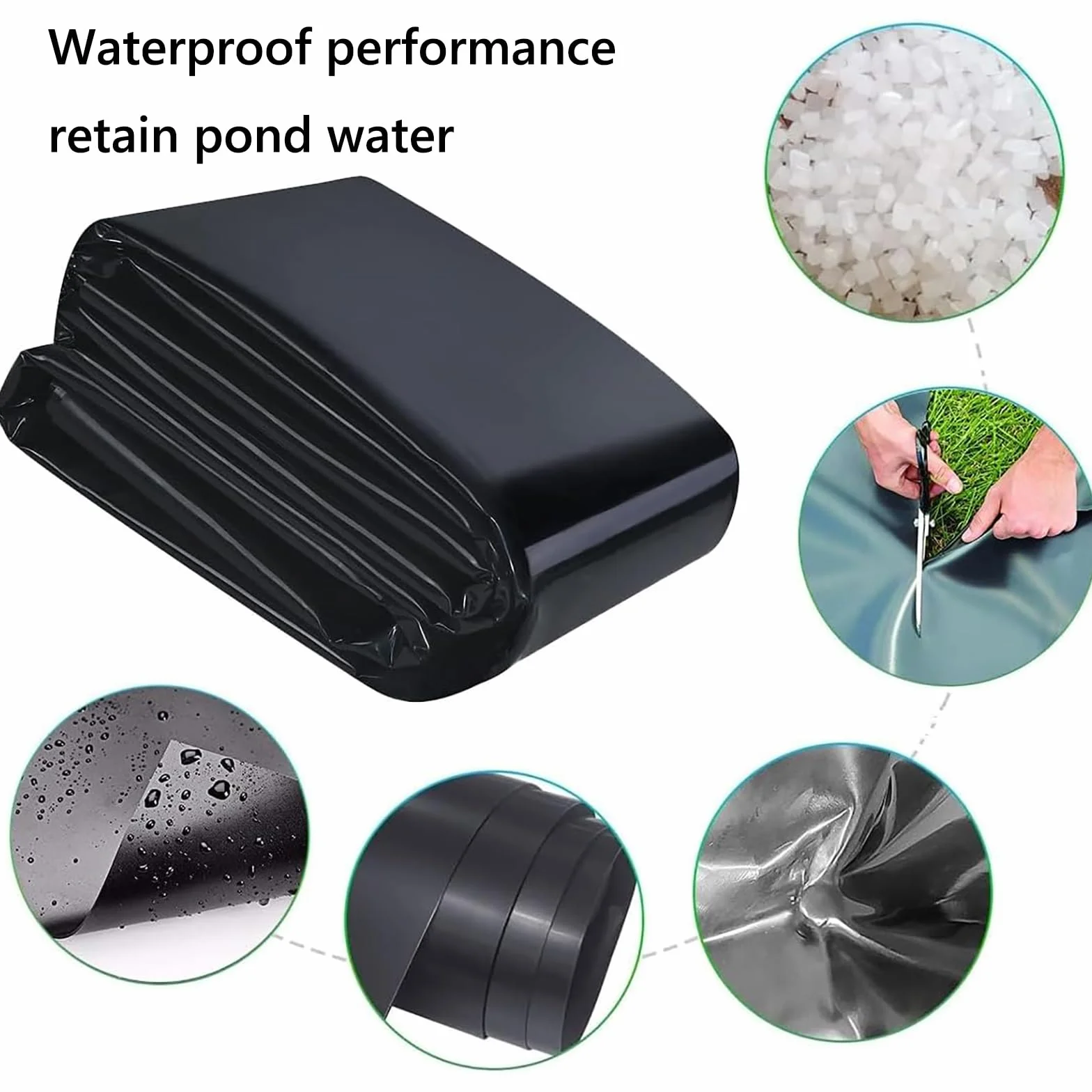 Bâche pour Bassin 1x1m Caoutchouc Liner Étang Koi Cascade