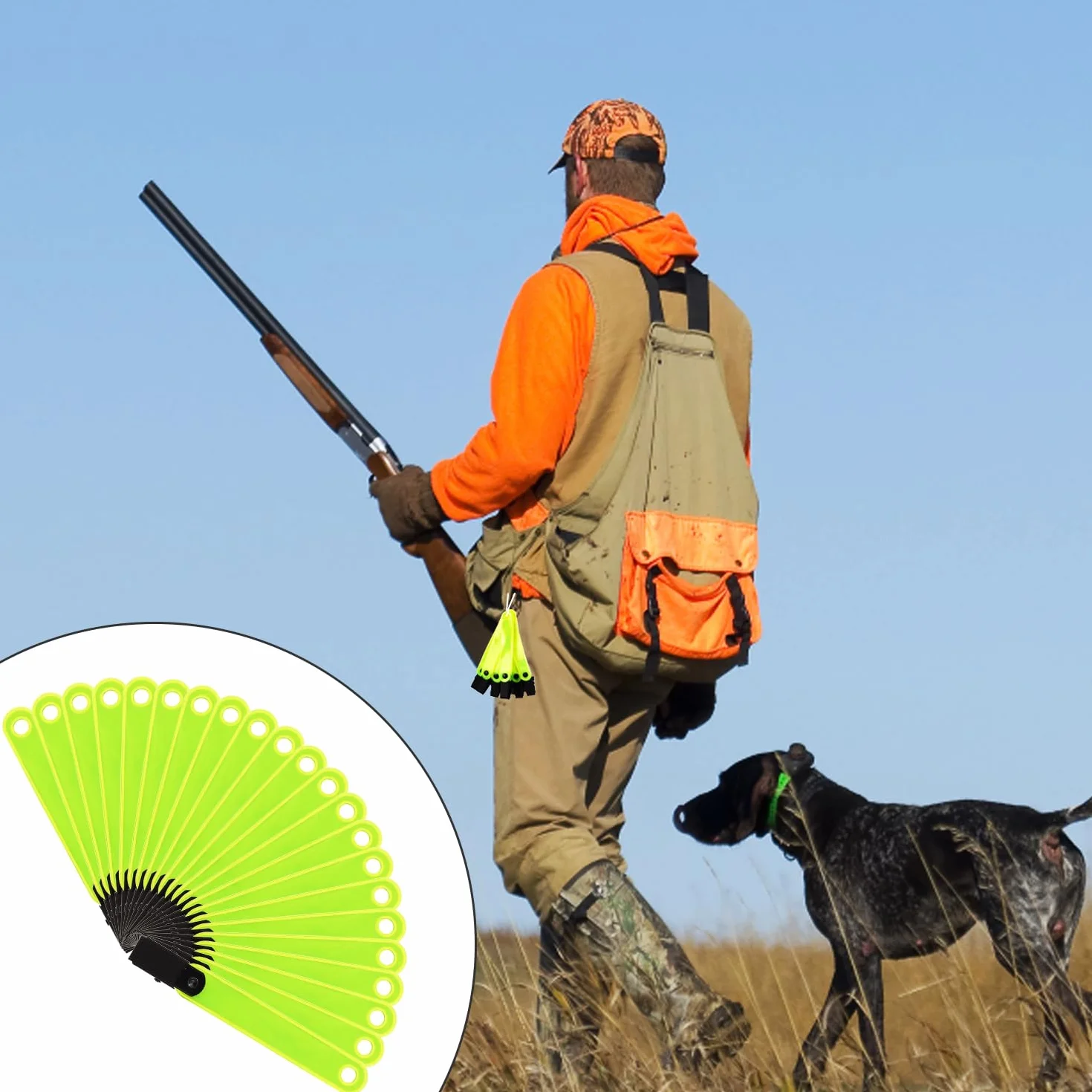 XIHIRCD 24pcs Marqueurs de Sentier Réfléchissants Jaune Fluorescent avec Clips Jour et Nuit