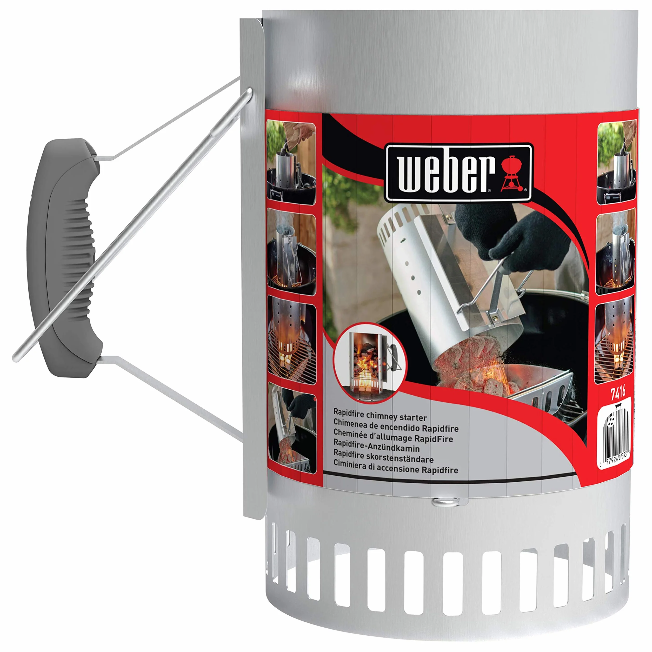 Weber Rapidfire Cheminée d’allumage Barbecue Charbon 6L Acier 32x20,5x32,5 cm