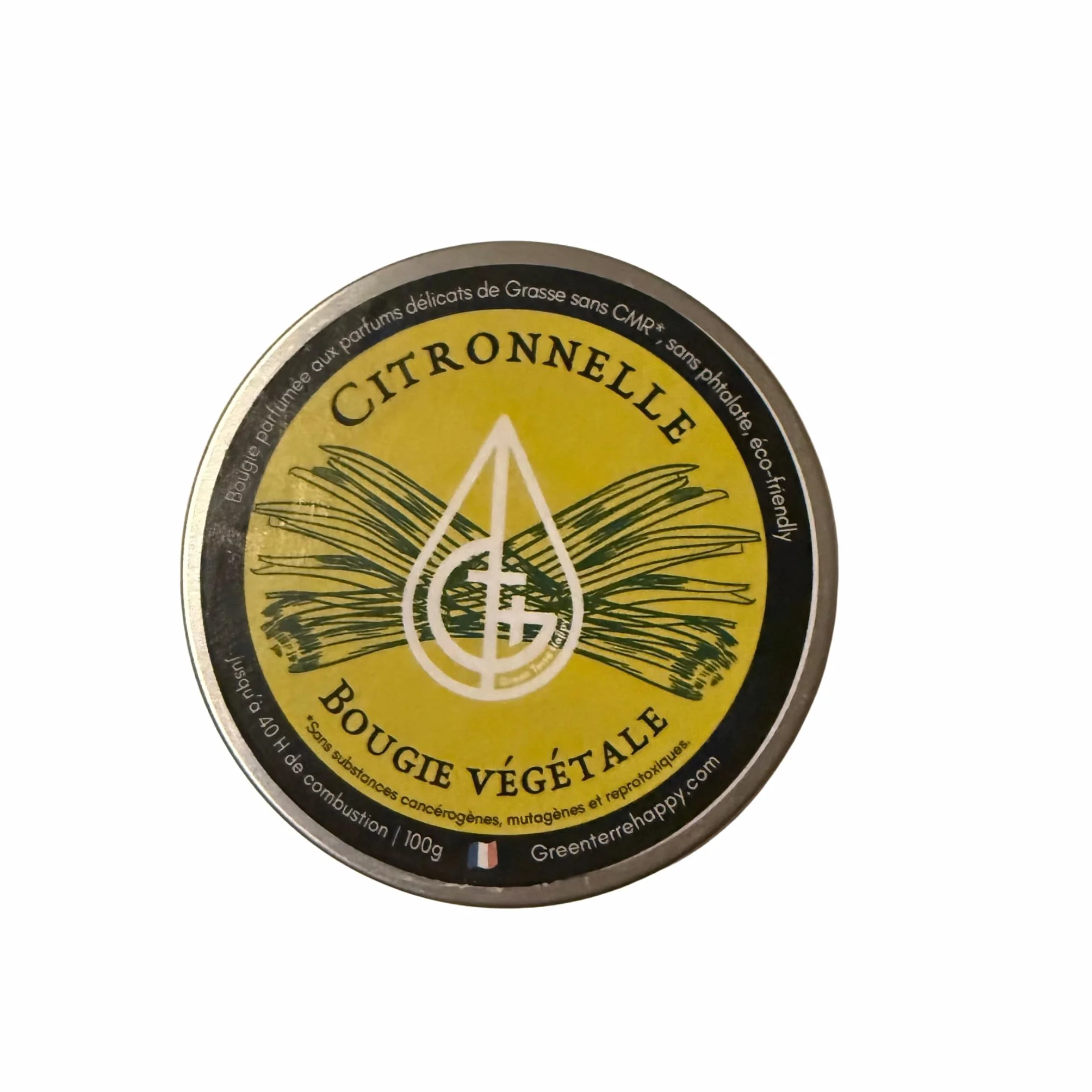 Bougie citronnelle parfum naturel Green Terre Happy