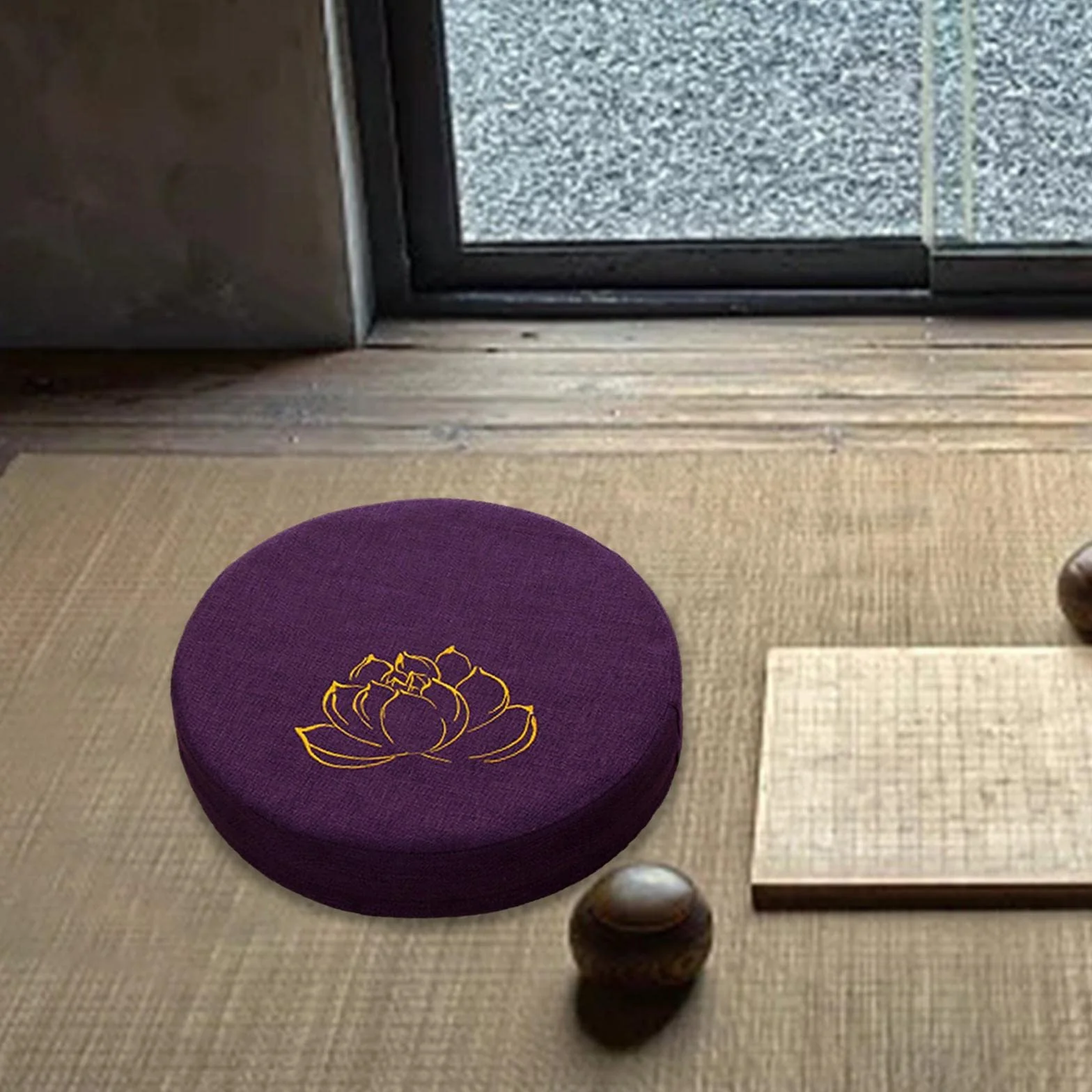 MagiDeal Coussin de méditation de Yoga Tapis de Tatami Japonais Oreiller de méditation tibétain, Violet Foncé 10cm
