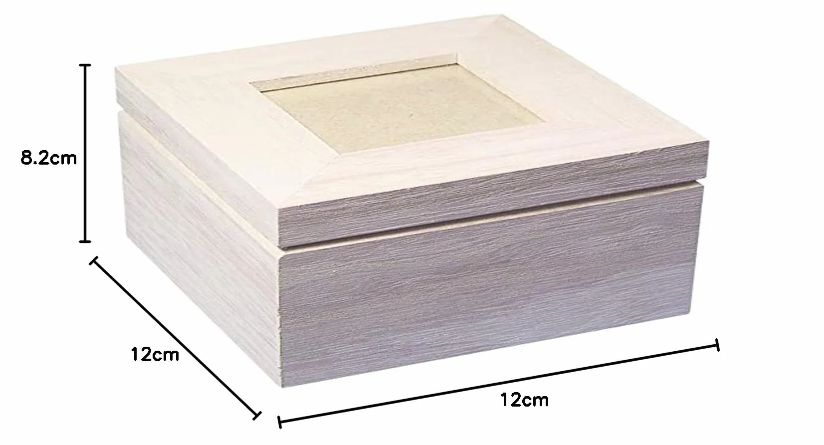 Rayher boîte en bois avec couvercle FSC 12x12x7,6cm beige