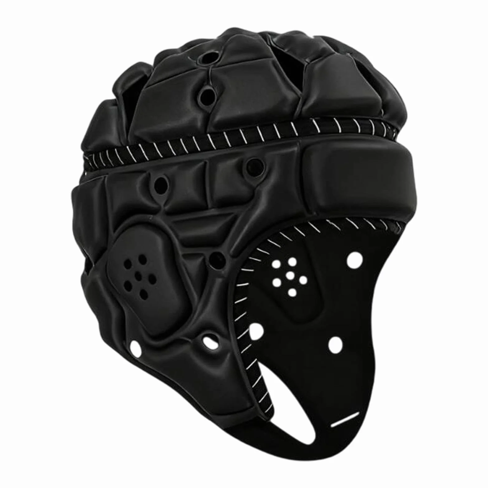 Casque Rugby Adulte Homyl avec Rembourrage Souple Protection Antichoc Ajustable Bandes Réfléchissantes Mousse EVA Polyester