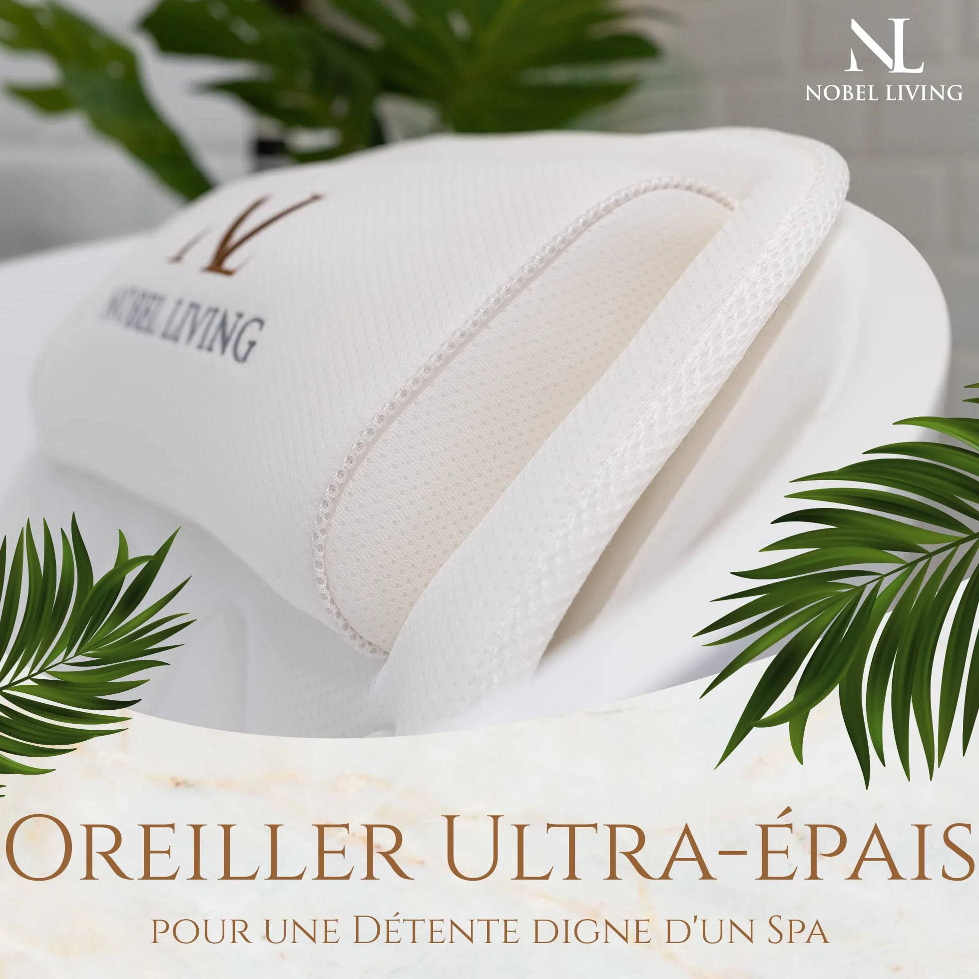 Coussin Baignoire Corps Complet Claessonliving 125x43cm Matelas de Bain avec appuie-tête et Supports pour Le Corps Blanc