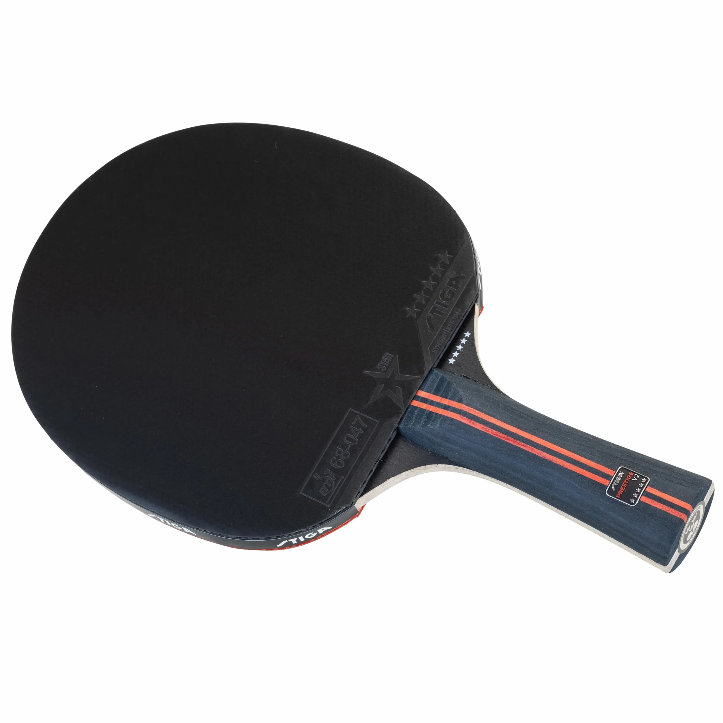 STIGA Raquette de Tennis de Table Prestige V2 – Raquette 5 Étoiles Offensif, Haute Vitesse, Bois 5 Plis, Manche Concave, Technologies ACS & WRB, Revêtement ITTF Star 5, Mousse 2,0 mm