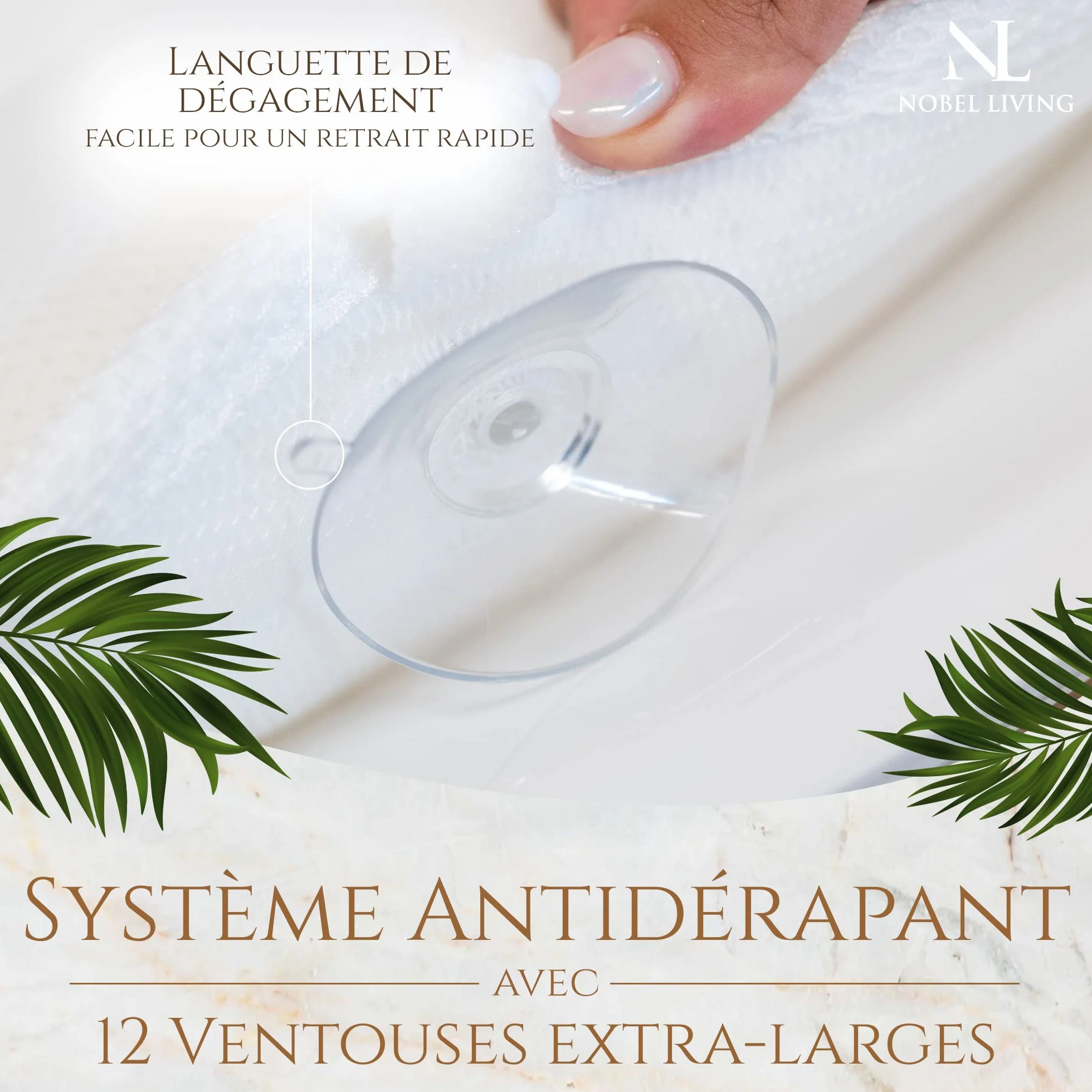 Coussin Baignoire Corps Complet Claessonliving 125x43cm Matelas de Bain avec appuie-tête et Supports pour Le Corps Blanc