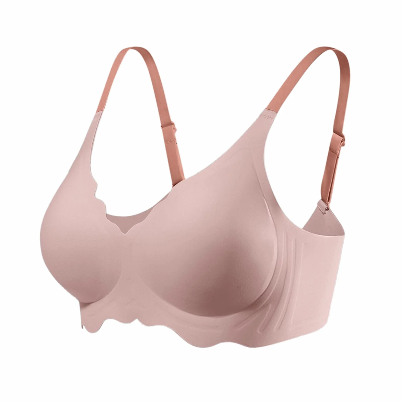 Soutien Gorge sans Armature Femme Coton Doux Respirant Tasse Goutte d'eau Rassemble Brassière
