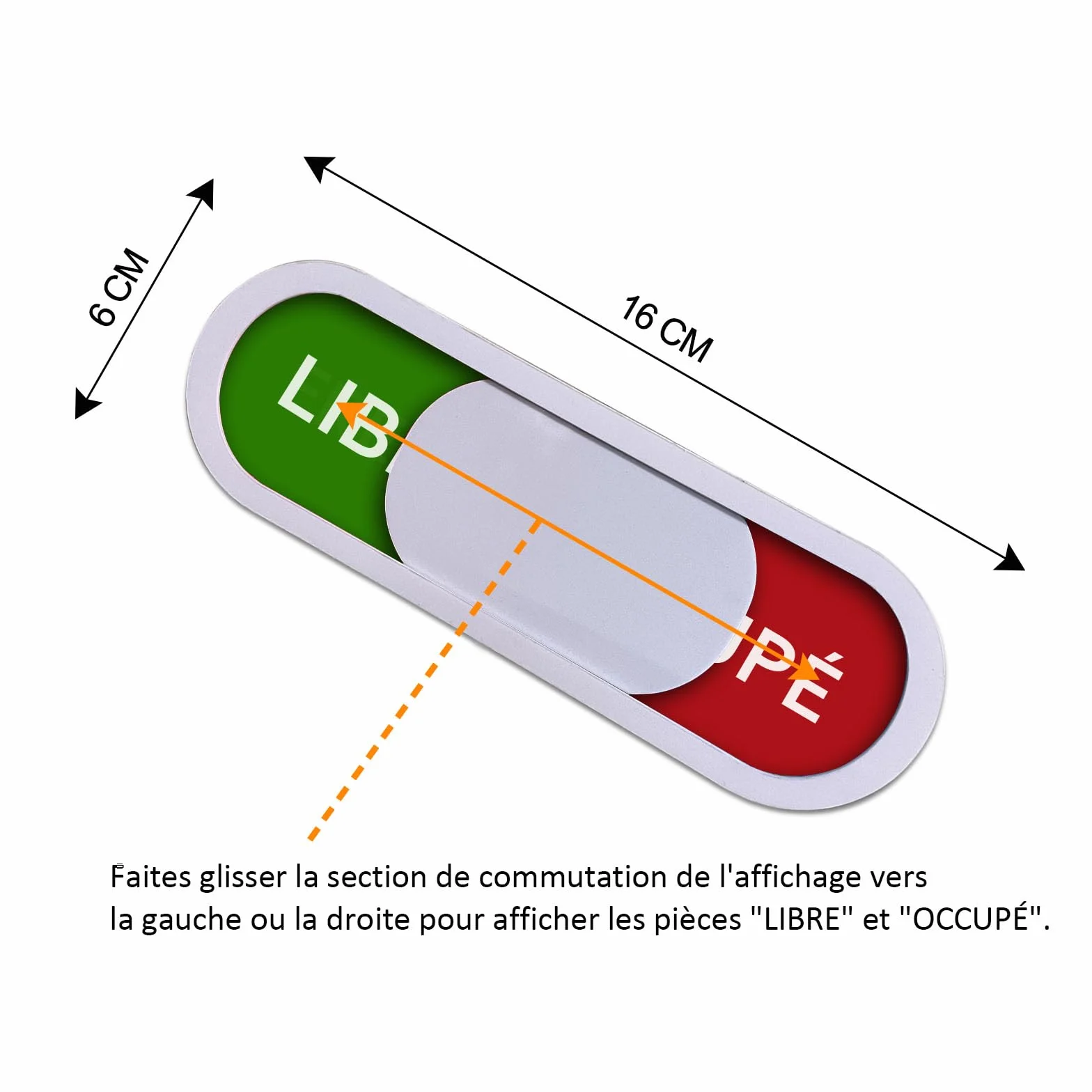 Panneaux LIBRES OCCUPÉS Plaque coulissante Auto-inscription Officiels Bureau (Français LO) Lot de 2