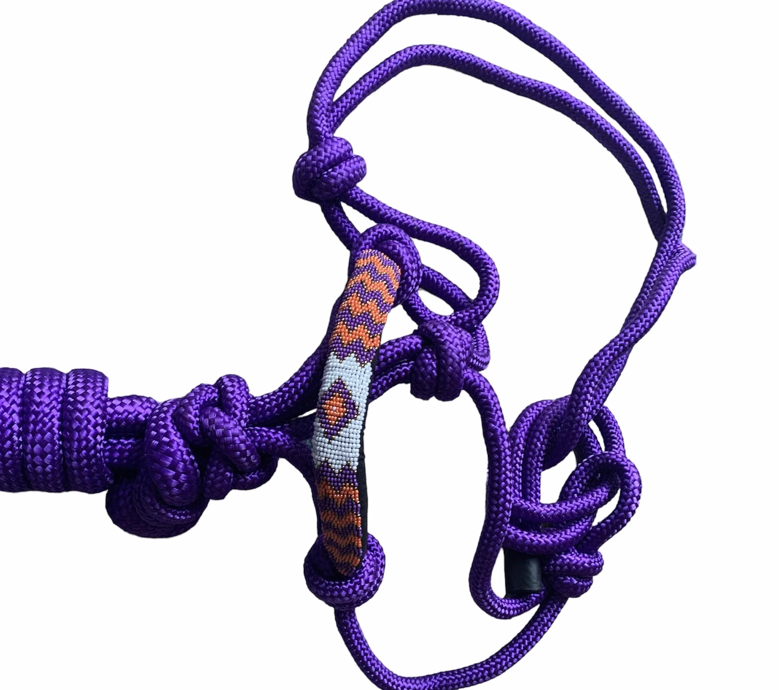 Majestic Ally Licol en Corde tressée à Nez perlé rembourré avec Laisse Assortie de 10' (Violet)