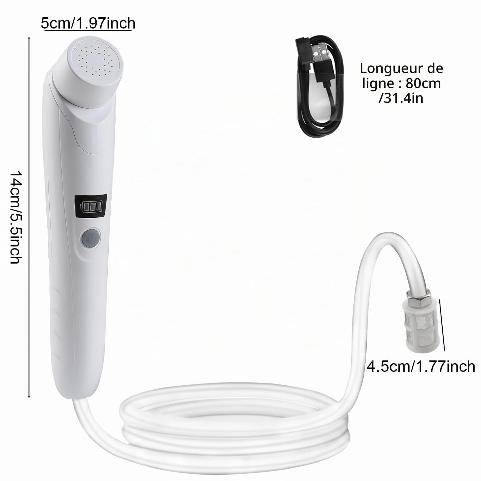 douche portable d'extérieur,Douche électrique tout à main,étancheIPX6,recharge USB,batterie intégrée,compact et portable,adapté pour le camping en plein air,les douches de plage,la randonnée