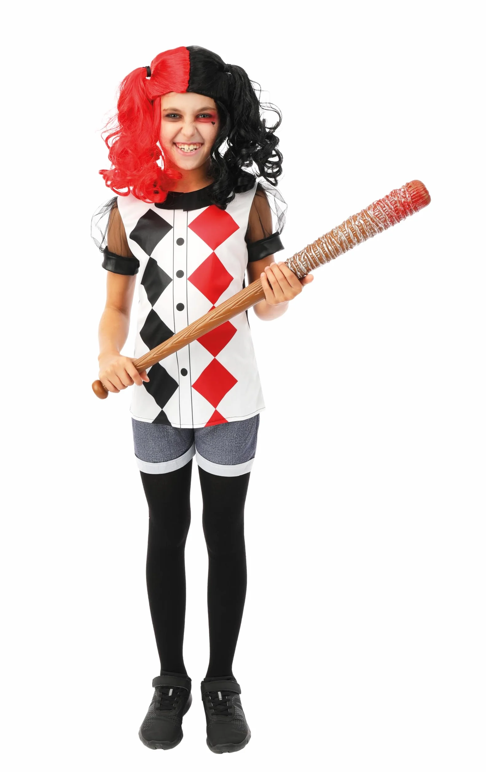 P'TIT Clown - 54761 - Fausse Batte de Baseball Ensanglantée - Accessoire de Déguisement Halloween, Film, Cosplay - Plastique - 73 cm