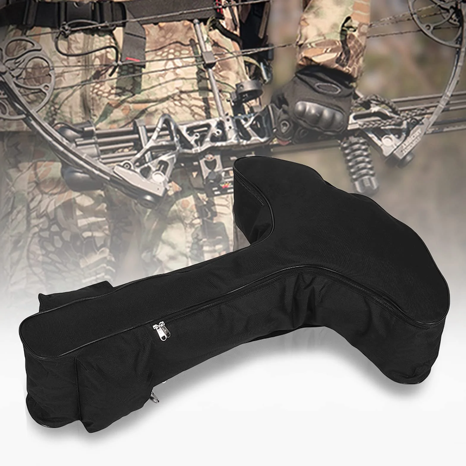 Cas D'arc En Forme De T, Sac Arbalète étui Composé Toile Léger Housse Protection Avec Bandouliere Tir L'arc Rangement Transport L'arbalète Au Plein Air Portable Universel Arc Accessoire Chasse Noir