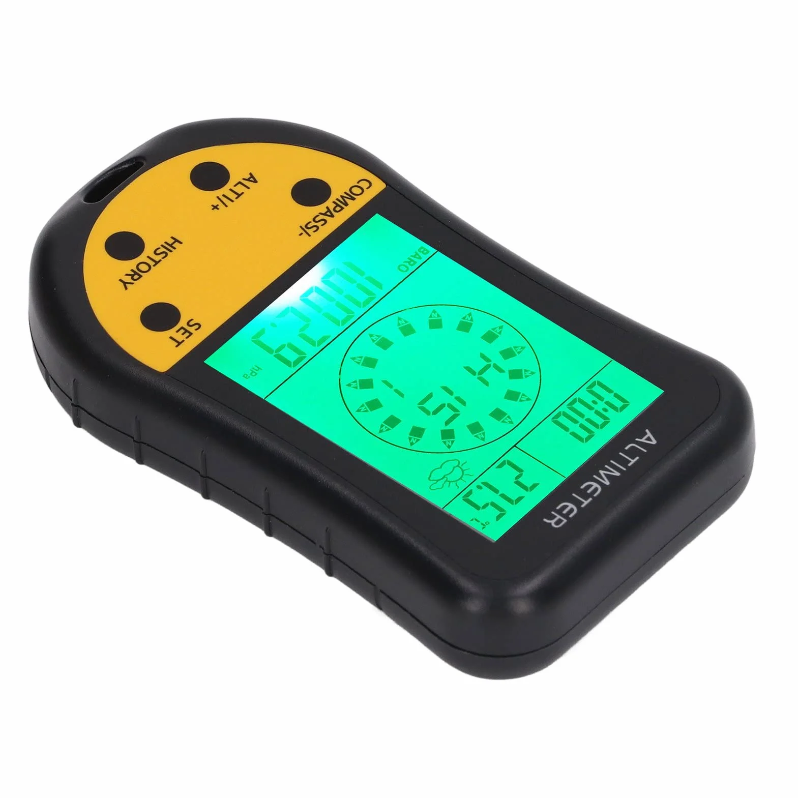 Buachois Altimètre Barométrique Numérique, 8 en 1 Extérieur Baromètre Multifonction Thermomètre Météo Portable LCD Pré-Avertissement Rappeler Boussole Altimètre Testeur de Pression