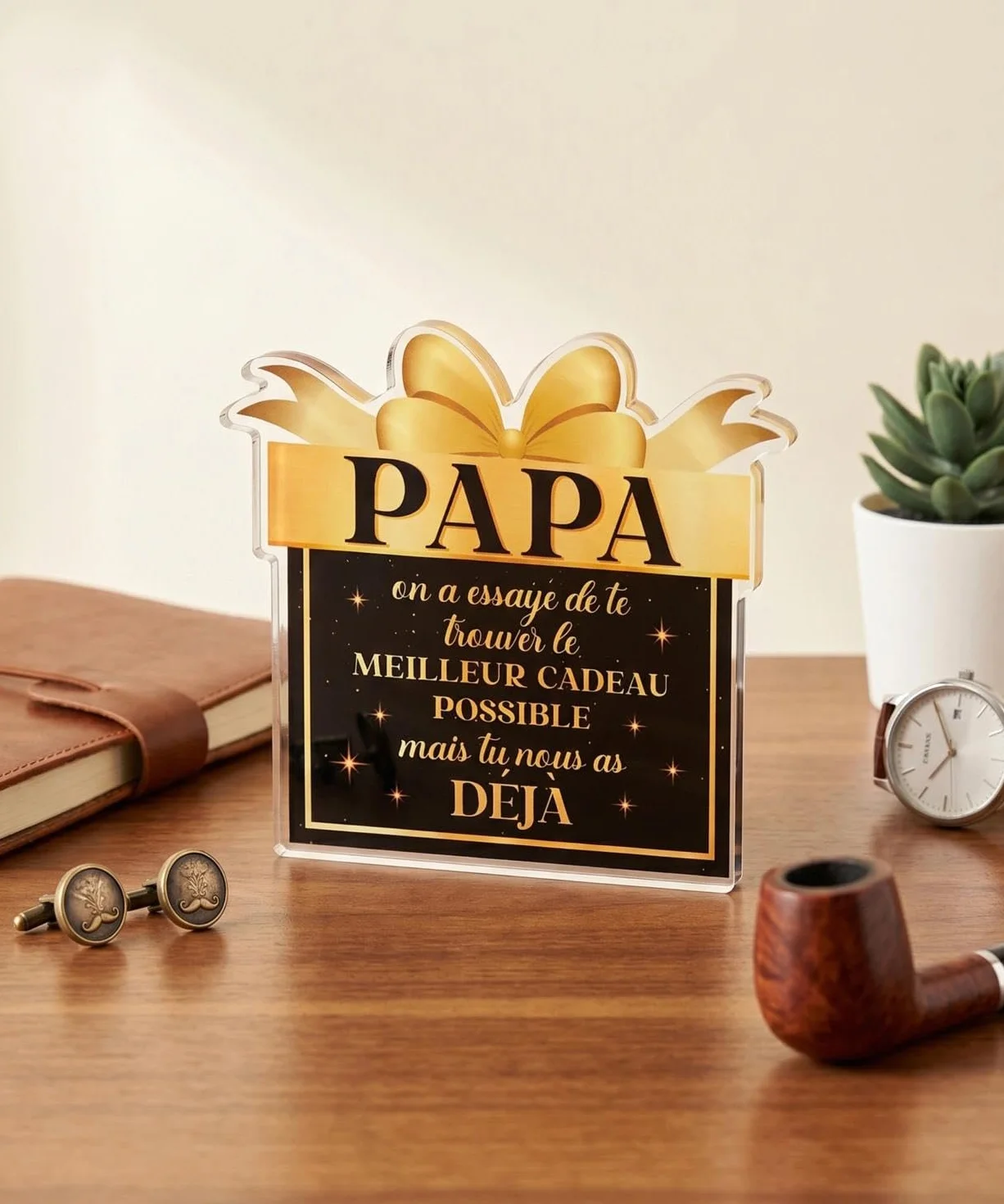 Plaque Acrylique Citation Décoration Bureau Cadeau Fête des Pères