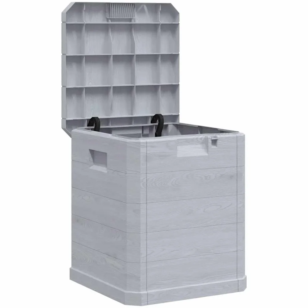 vidaXL Boîte de Rangement Jardin Coffre Stockage Extérieur Gris Clair
