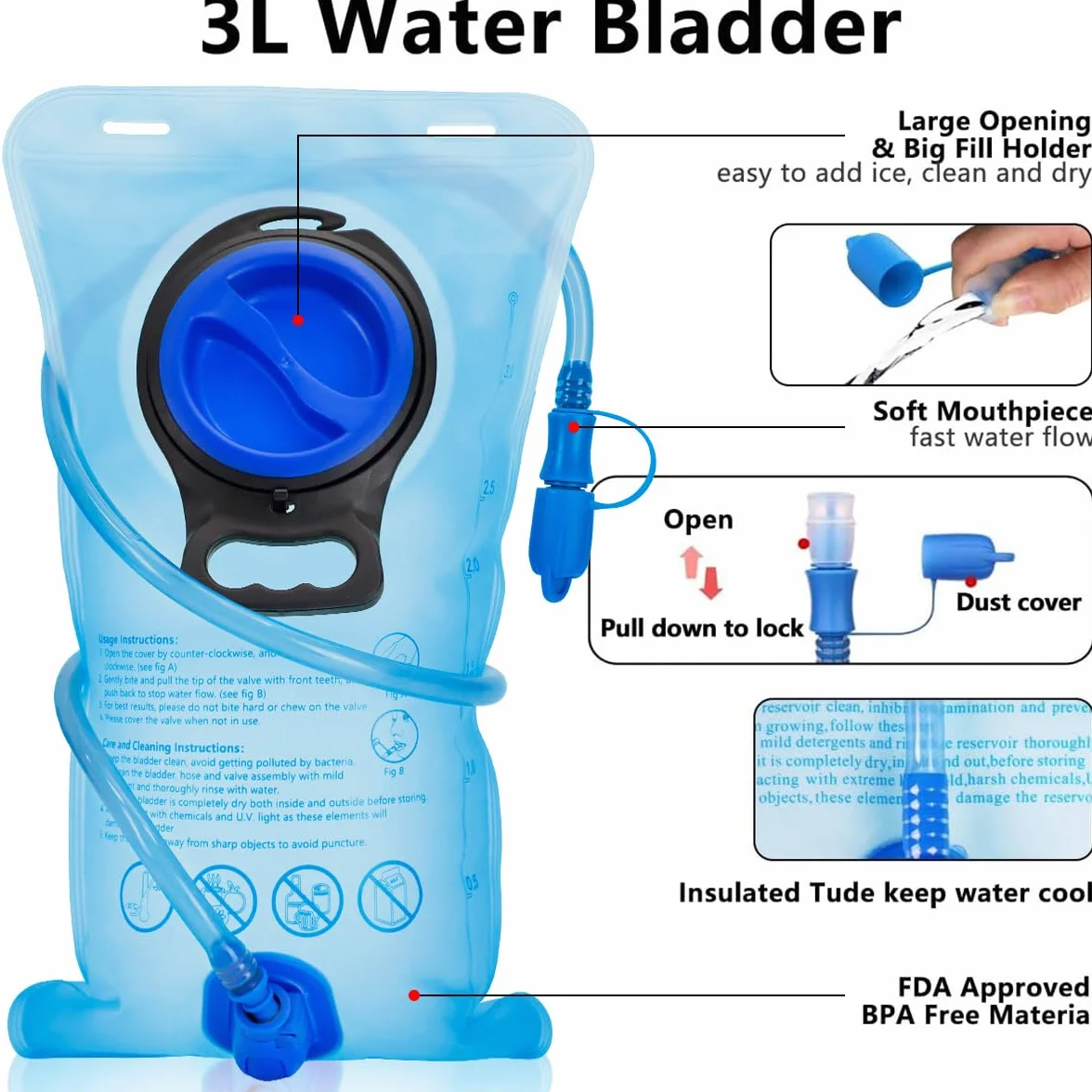 15L Sac à Dos d'hydratation avec vessie d'eau de 3L, Sac Trail Running pour Femme Homme, pour Randonnée Cyclisme Marathon VTT, Ajustables à Taille Sac à Dos d'eau avec système d'hydratation