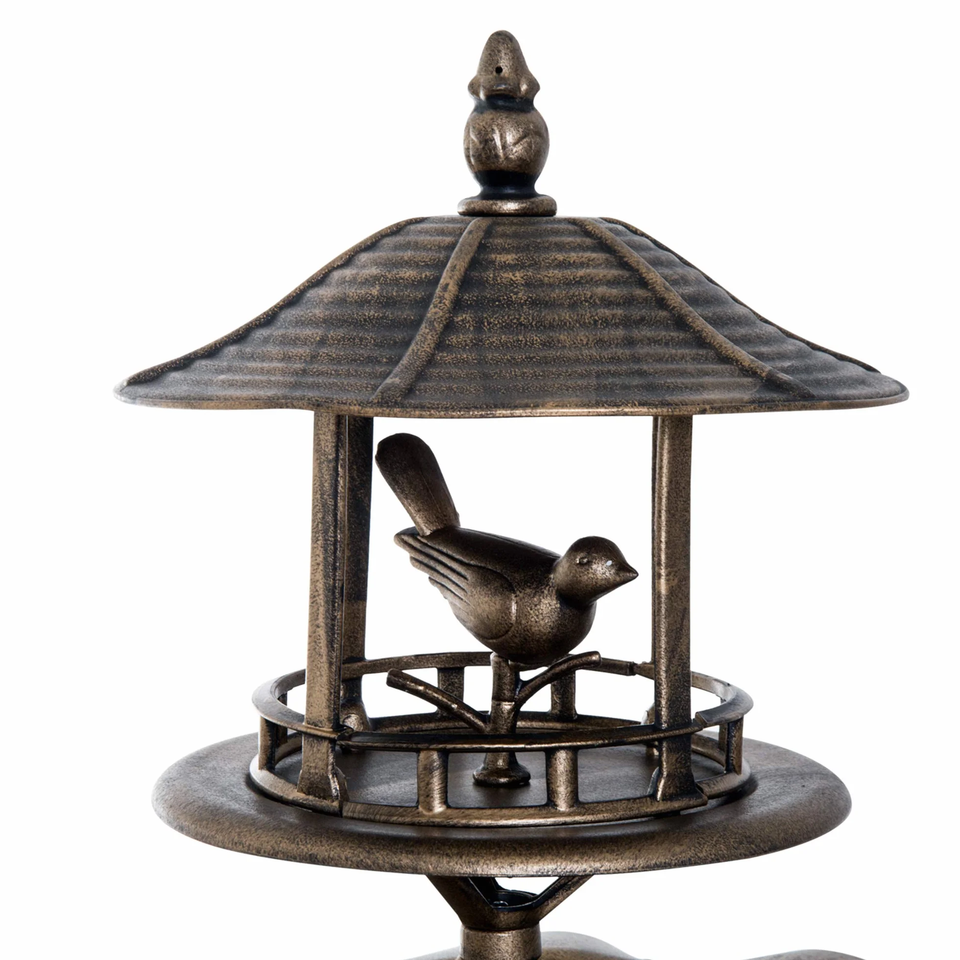 Outsunny Bain d'oiseaux Abreuvoir pour Oiseaux 3 en 1 Ø 50 x 113 cm Polypropylène Bronze Antique