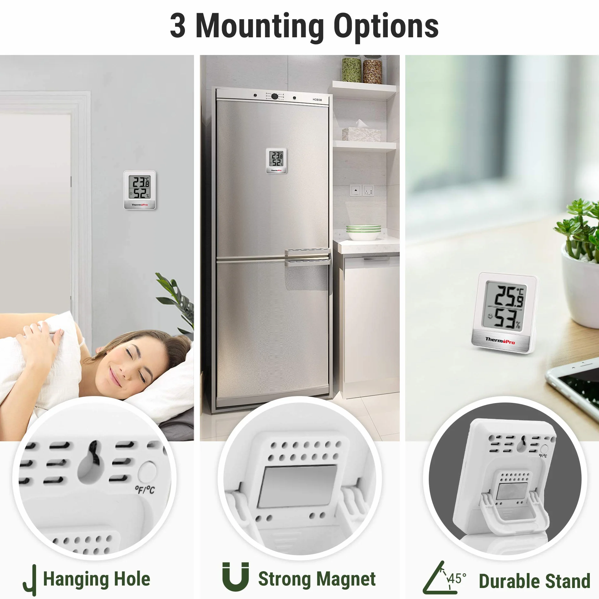ThermoPro TP49 Petit Hygromètre Numérique Thermomètre Intérieur Moniteur Température Humidimètre