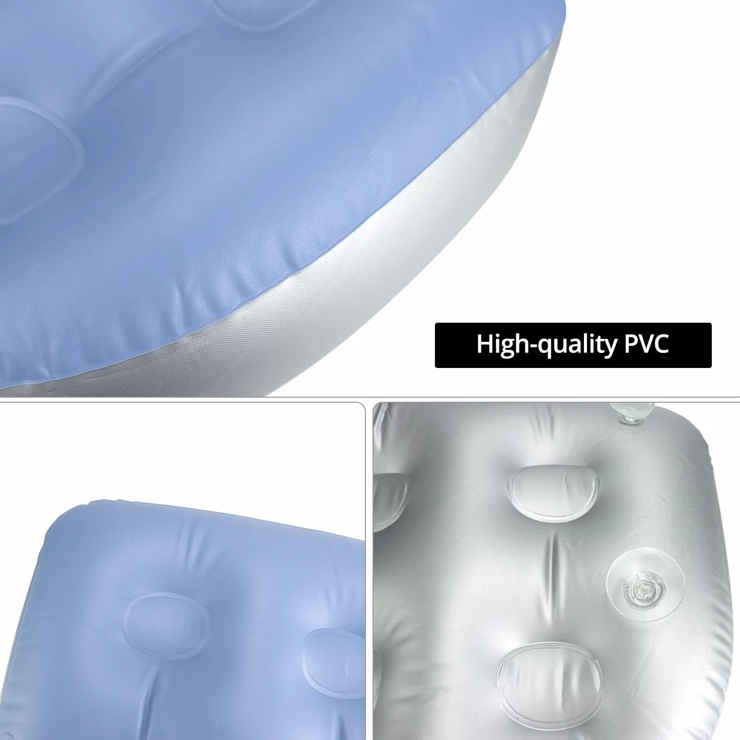 QWORK 2 Pièces Coussin de Siège Gonflable Spa Baignoire avec 4 Ventouses