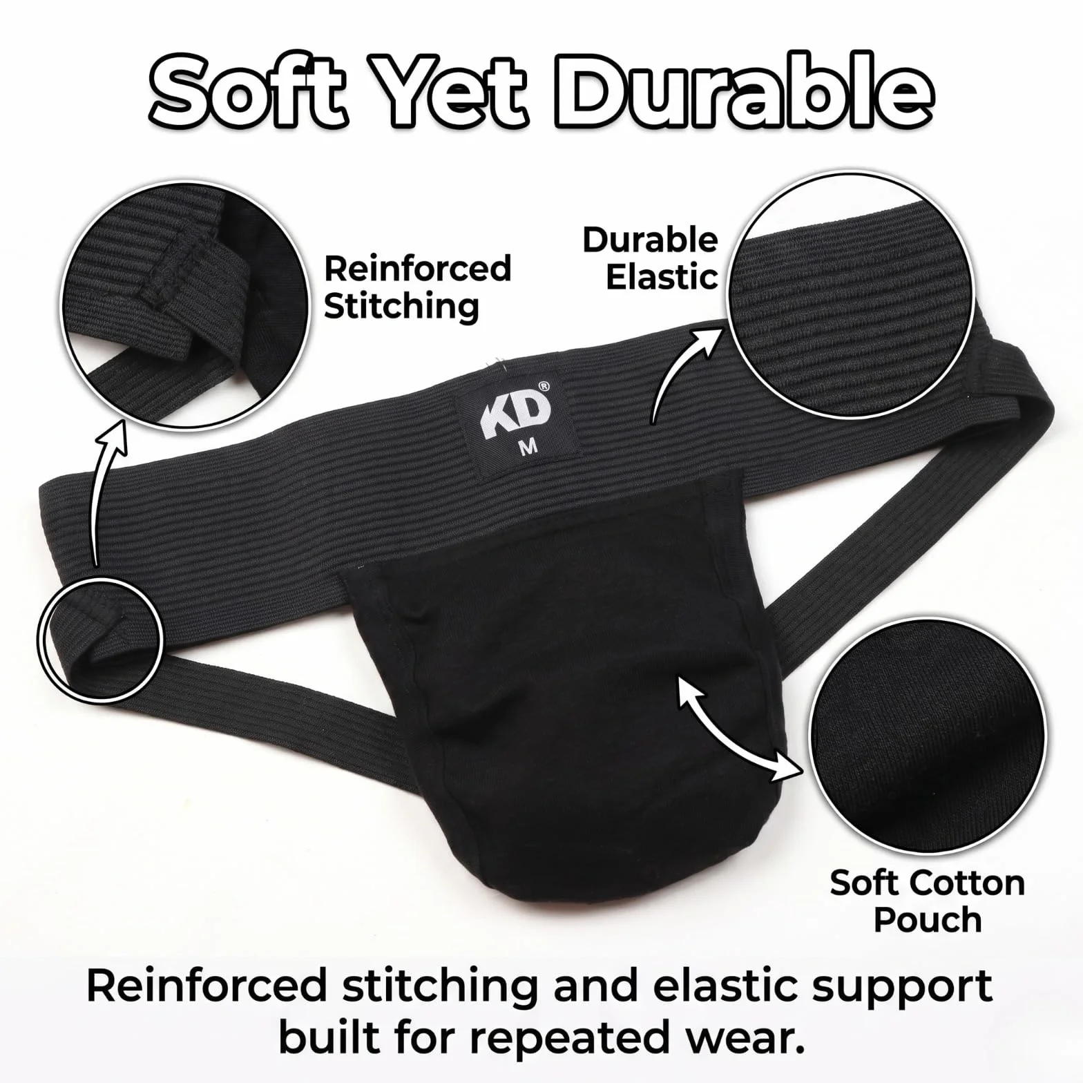 KD Willmax Suspensoir en coton bio - Ceinture de 7,6 cm, doux et durable