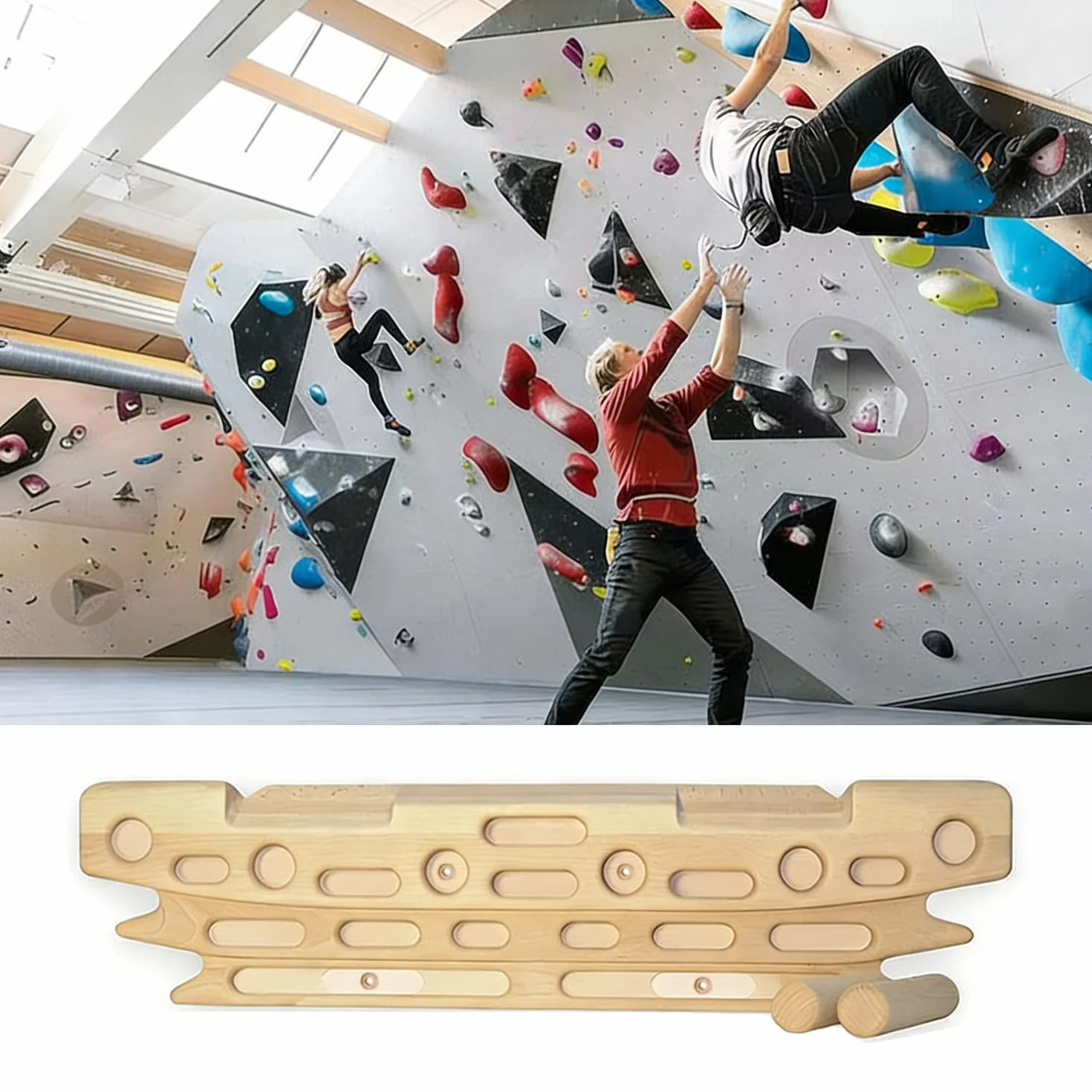 Hangboard,Barre De Traction Pour Escalade, Peut Renforcer Efficacement La Force Des Doigts, Adaptée Aux Débutants, Peut Également Être Utilisée Comme Planche d'Escalade. Avec Pente.