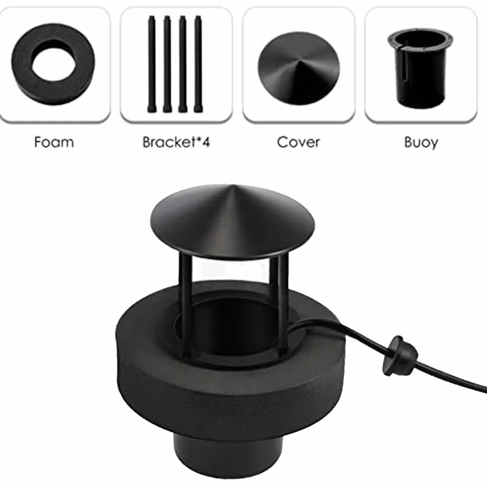 Lot de 2 brumisateurs ultrasoniques à tête unique, mini atomiseur en métal avec anneau flotteur, pour terrariums d'aquarium et reptiles (noir)