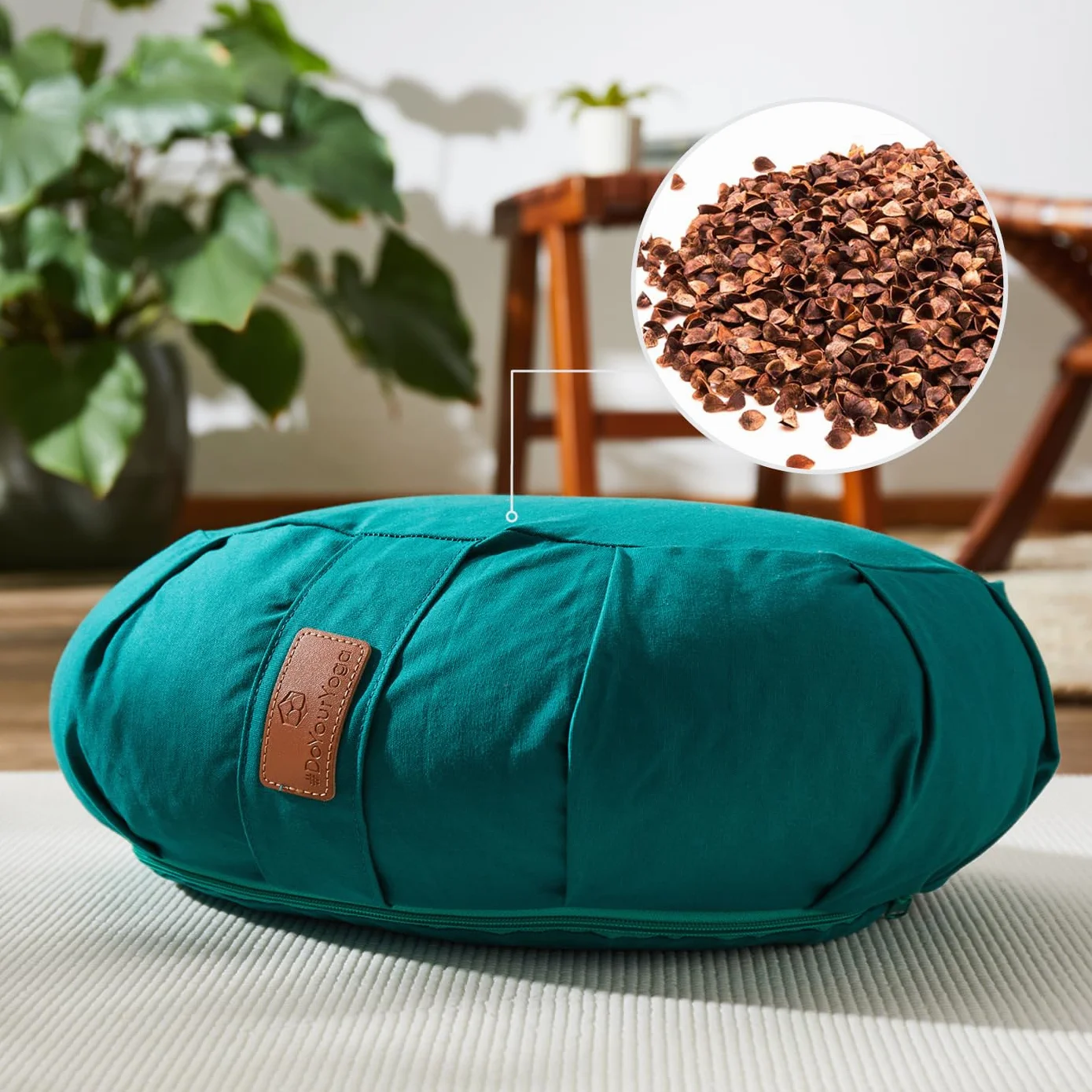 #DoYourYoga Coussin de Yoga Demi-Lune »Ganesh« - Idéal pour Yoga, pilâtes et méditations prolongées - Dimension 45 x 30 x 14 cm - Housse Amovible et Lavable - Disponible en différents Motifs