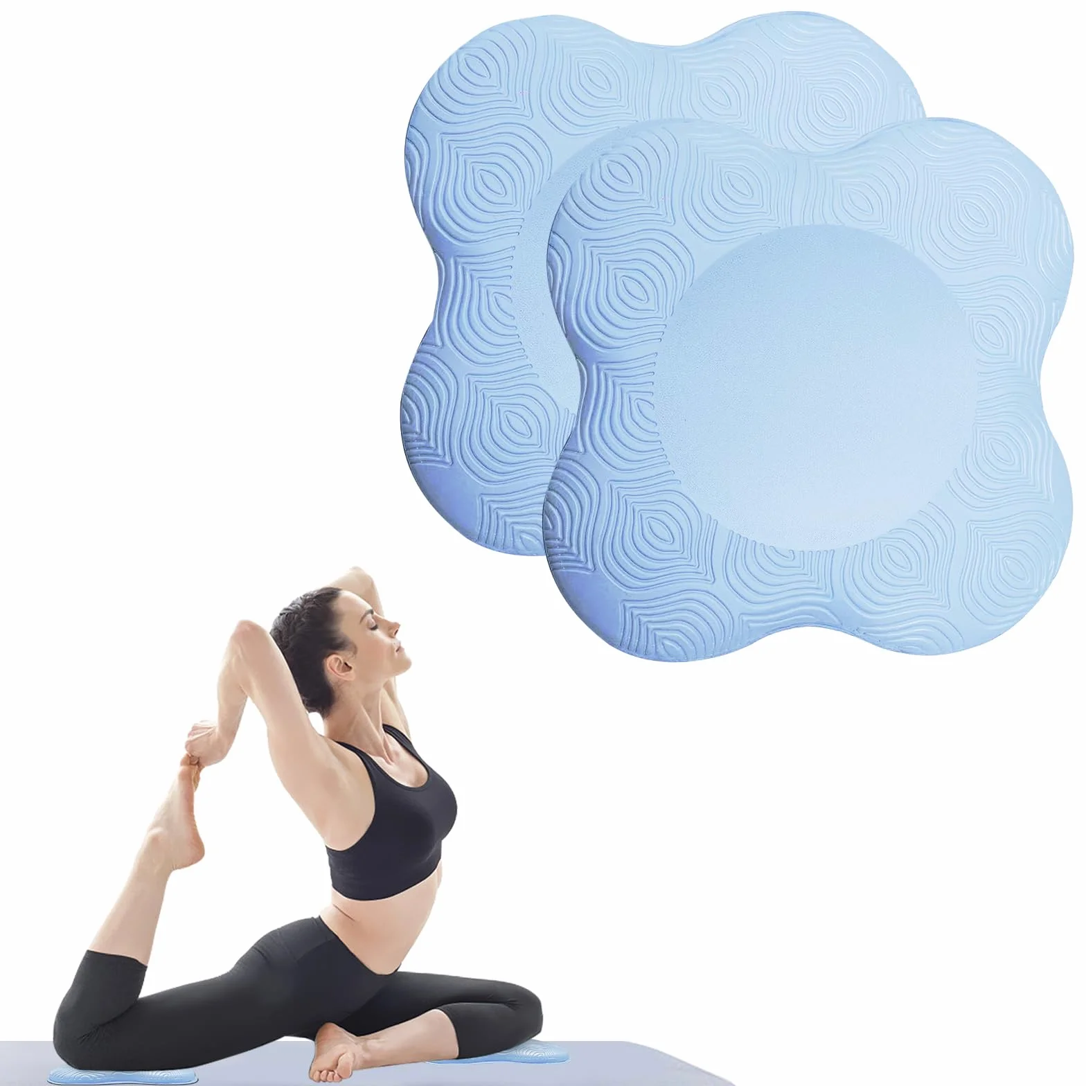 2 Pièces Genouillère de Yoga Tapis de Yoga Antidérapants Résistant à l'usure Protège Les Genoux pour Yoga Gymnastique Pilates