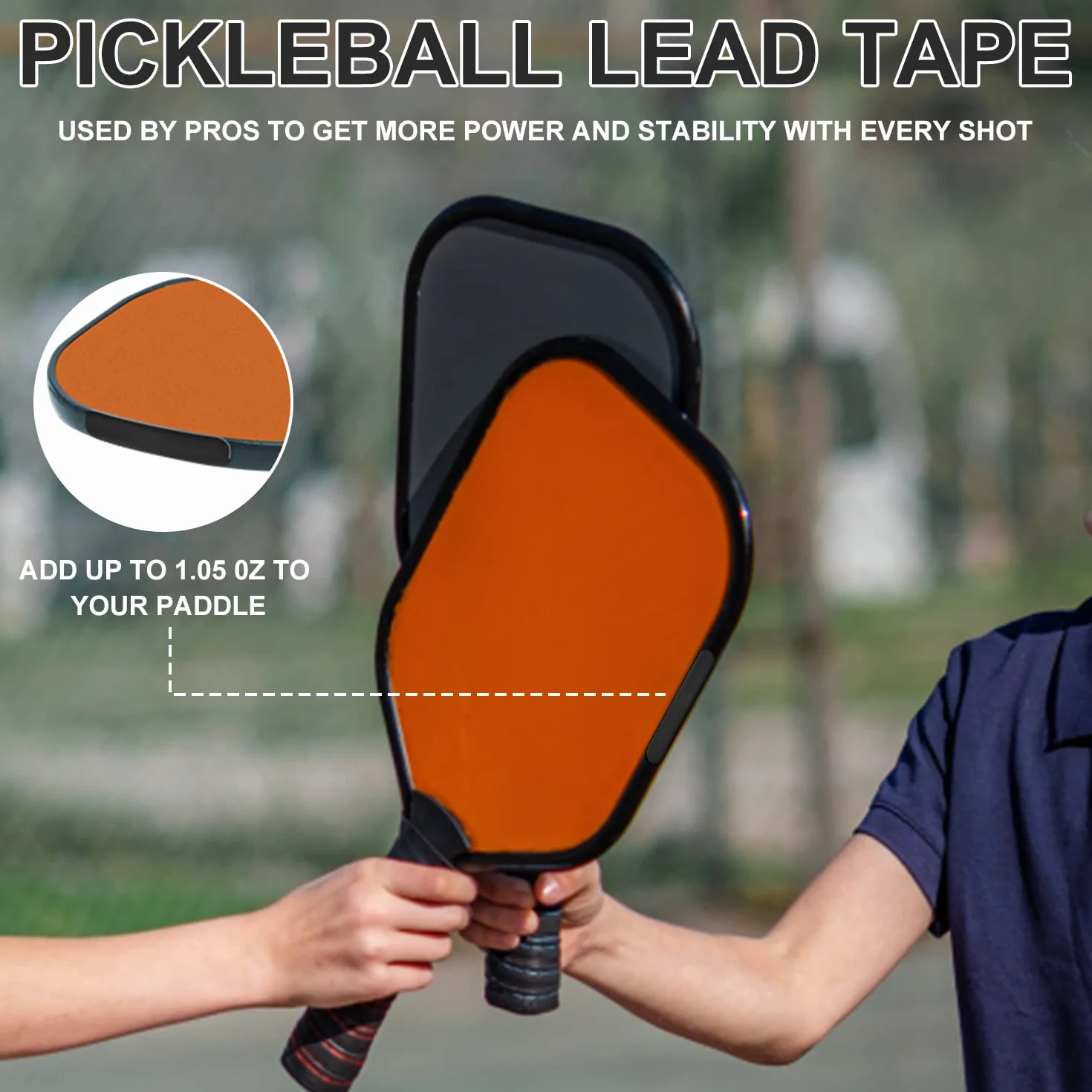Bande de Plomb Pickleball Autocollante, 3g, Ruban de Plomb Adhésif pour Raquette, Protection de Bord, Augmentation Puissance Vitesse (Noir)