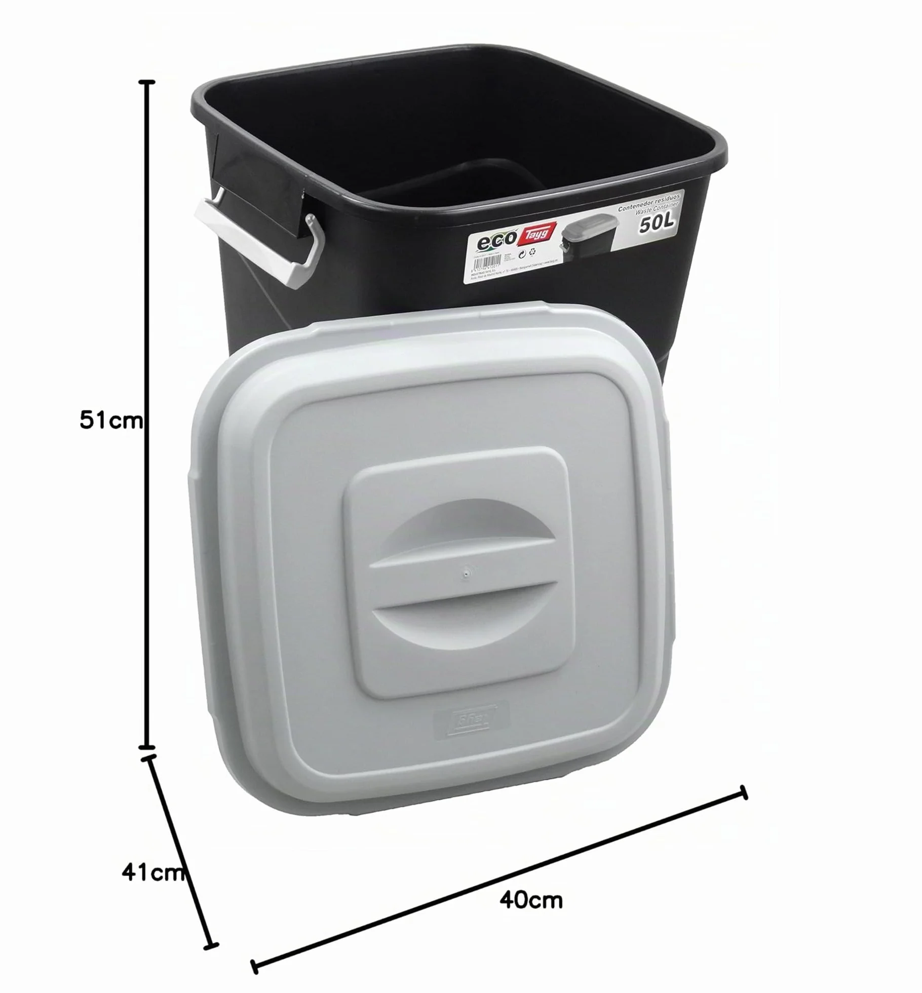 Tayg Conteneur à déchets Ecotayg 50L Gris