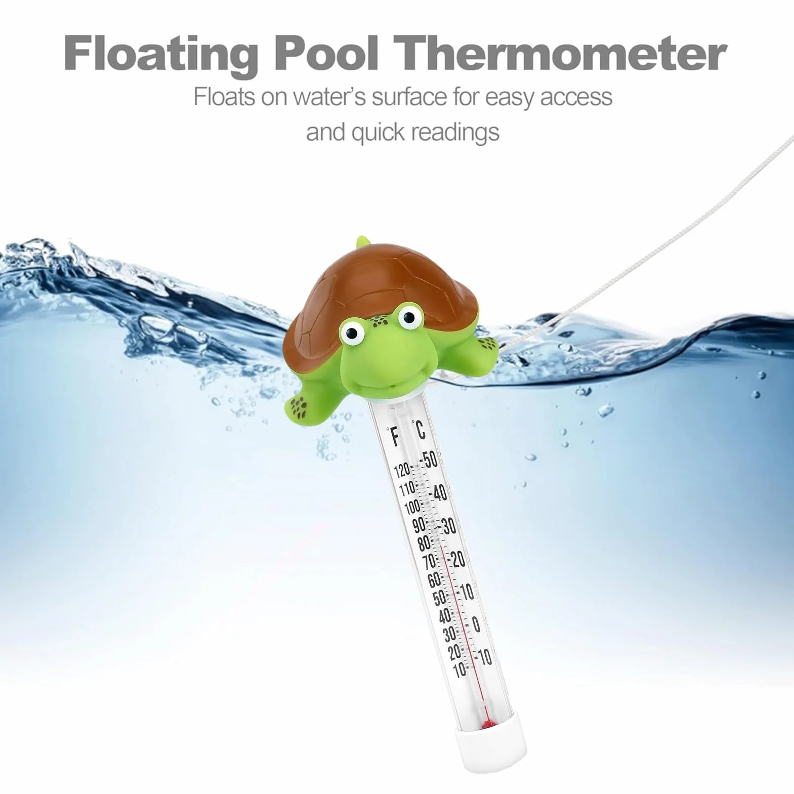 Thermomètre pour Piscine et Spa avec Grand Écran Design Forme Animale