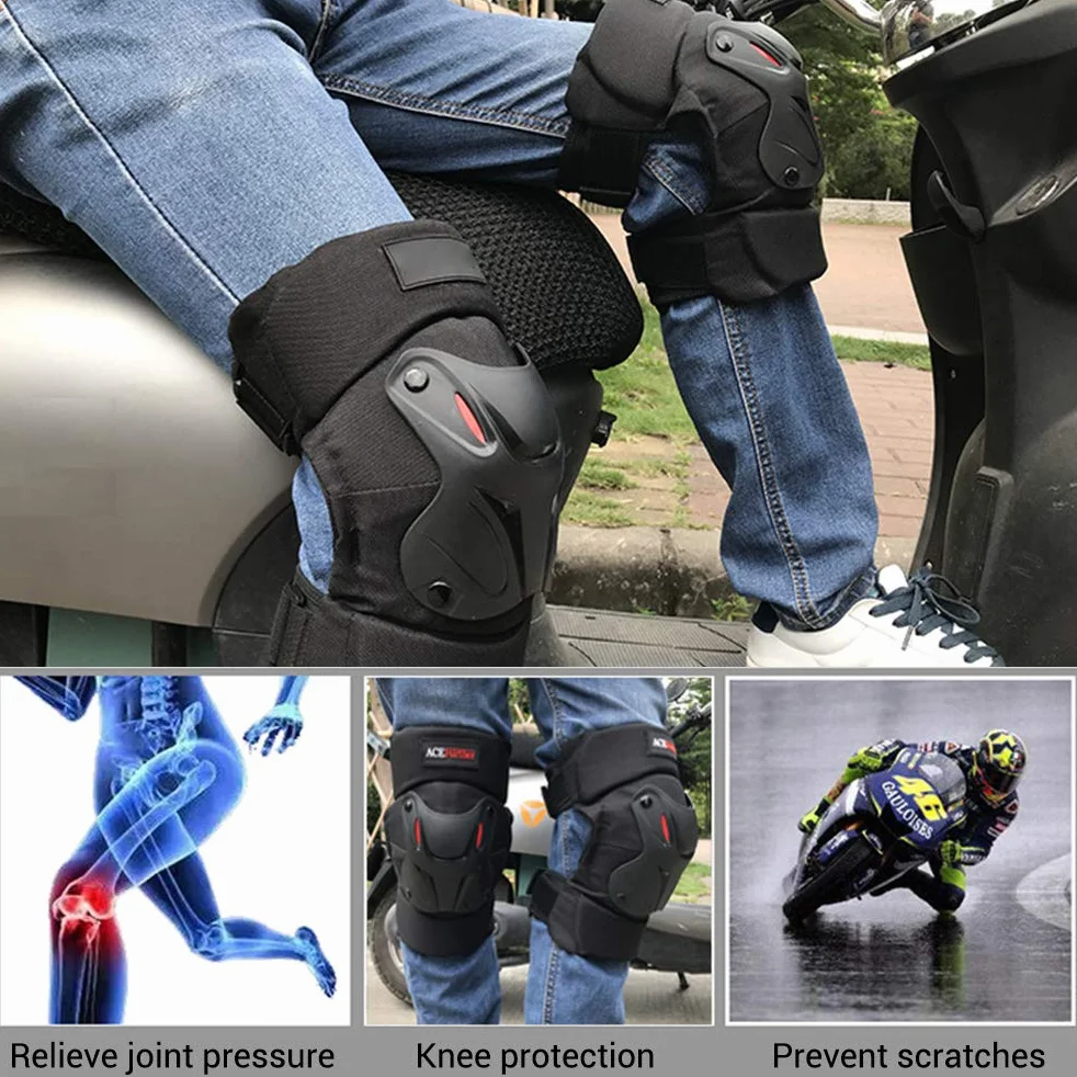 Protection des Genoux, 1 Paire de Genouillères Réglables et Ergonomiques pour Moto, Vélo, Planche à roulettes