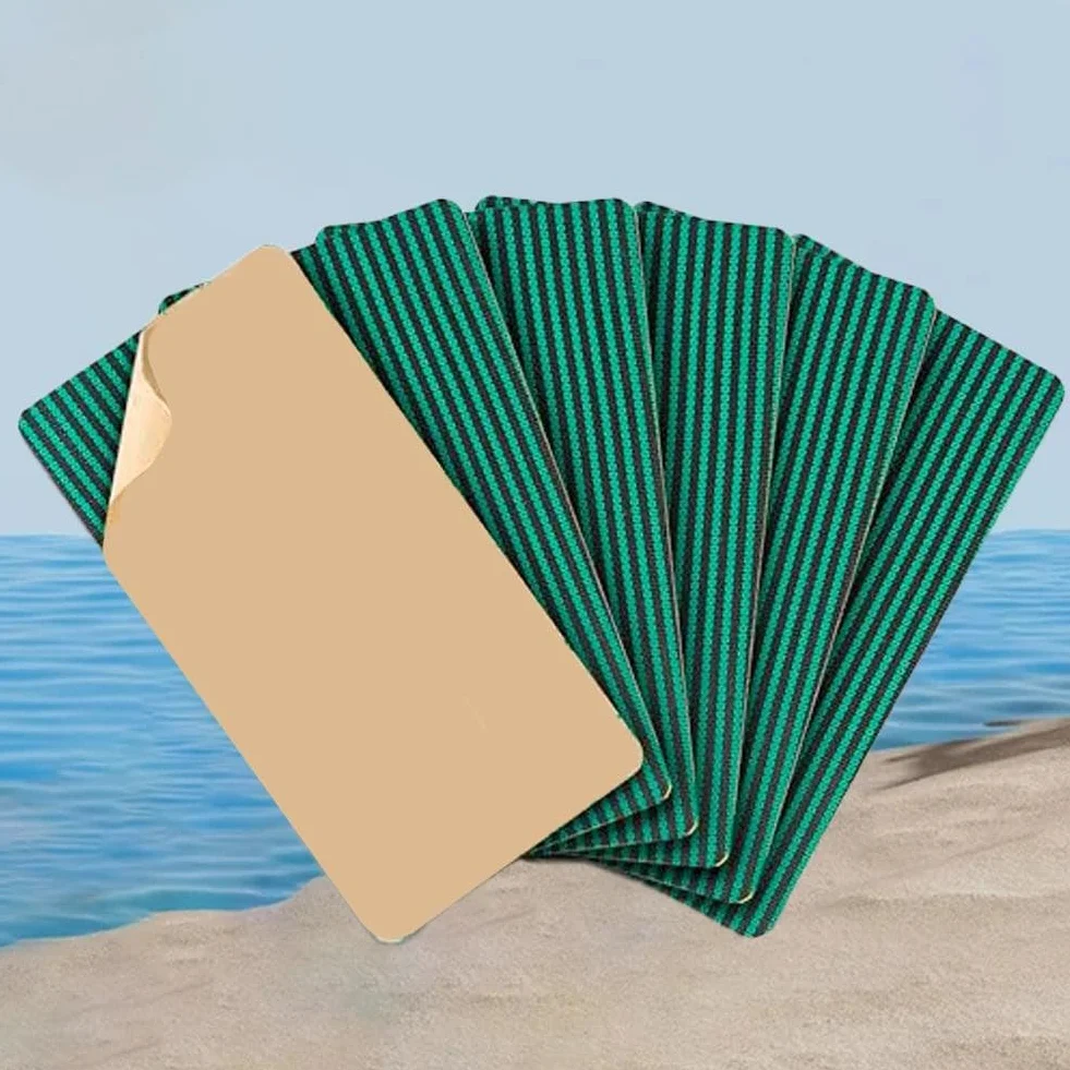 Lot de 6 rustines de réparation imperméables autocollantes pour bâche de piscine 20 x 10 cm Vert