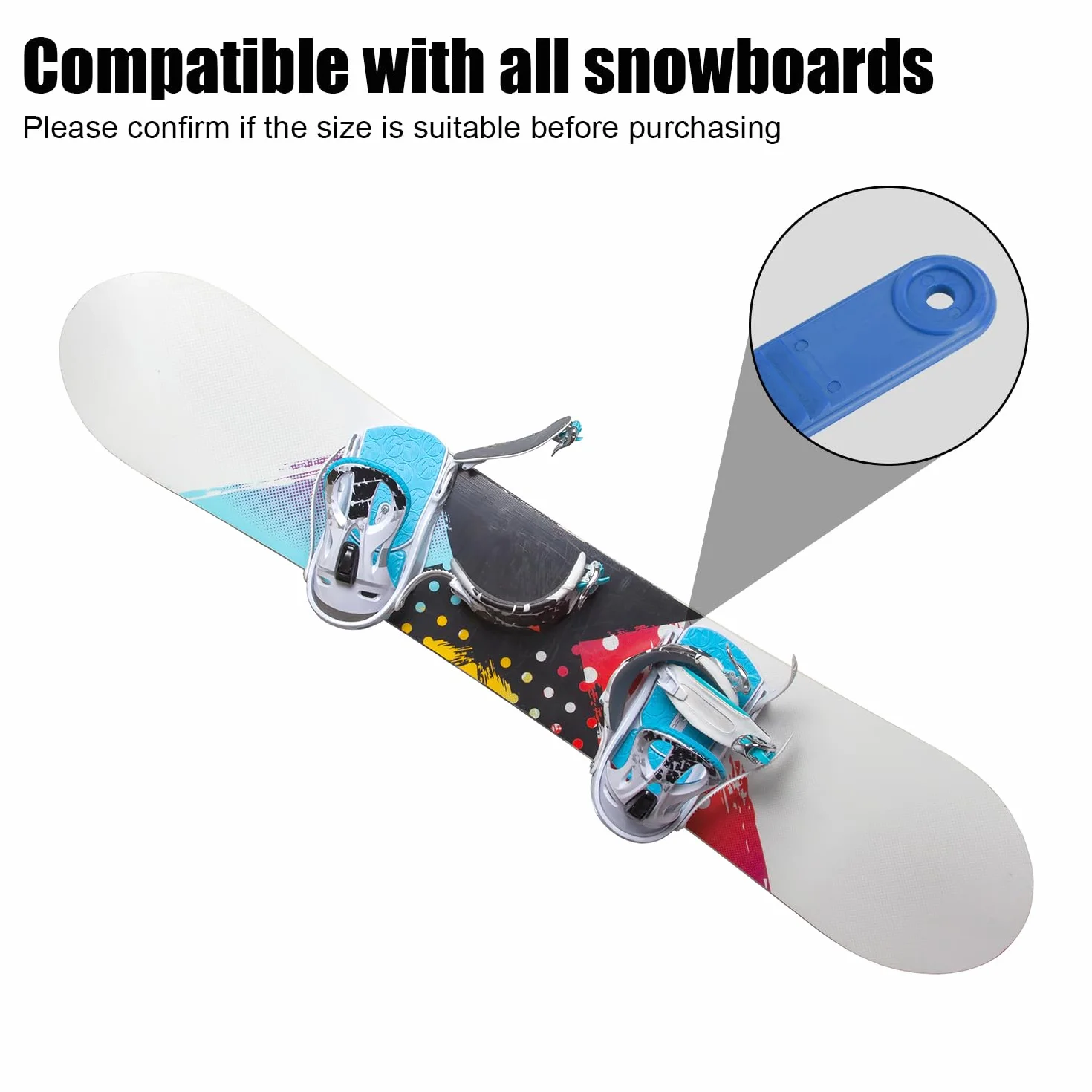 BOXOB Sangles de Fixation Snowboard de Rechange 20x2,1cm avec Vis Écrous et Rondelles