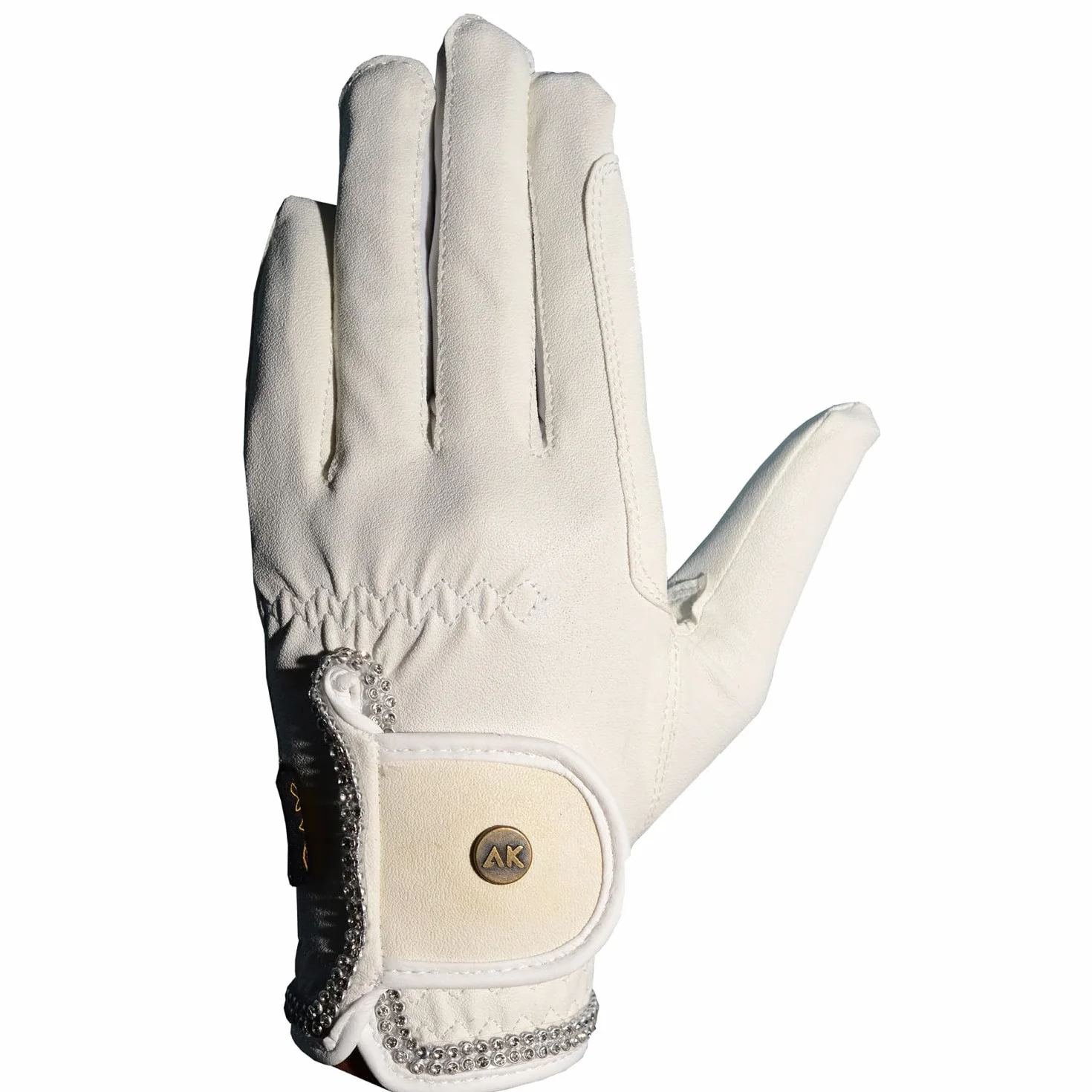 AK Gants d'équitation pour compétition et Dressage avec Strass en Cristal Horse Riding Gloves AKRS-6366