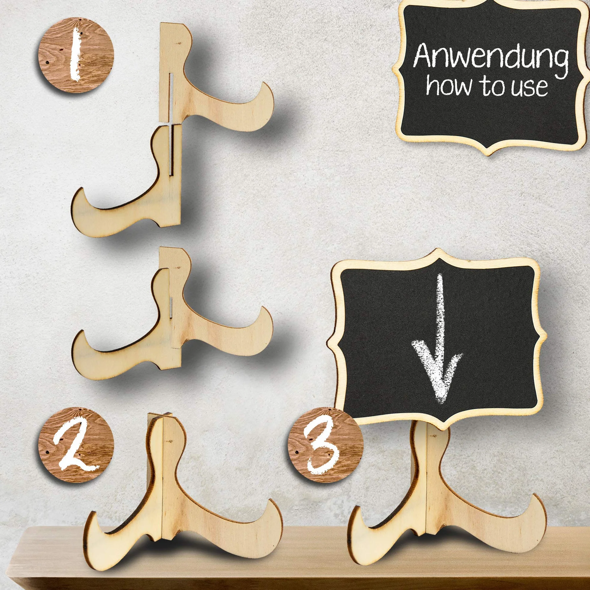 Tritart Mini Tableau Noir en Bois avec Support 22x Ardoises pour Décoration Mariage Buffet