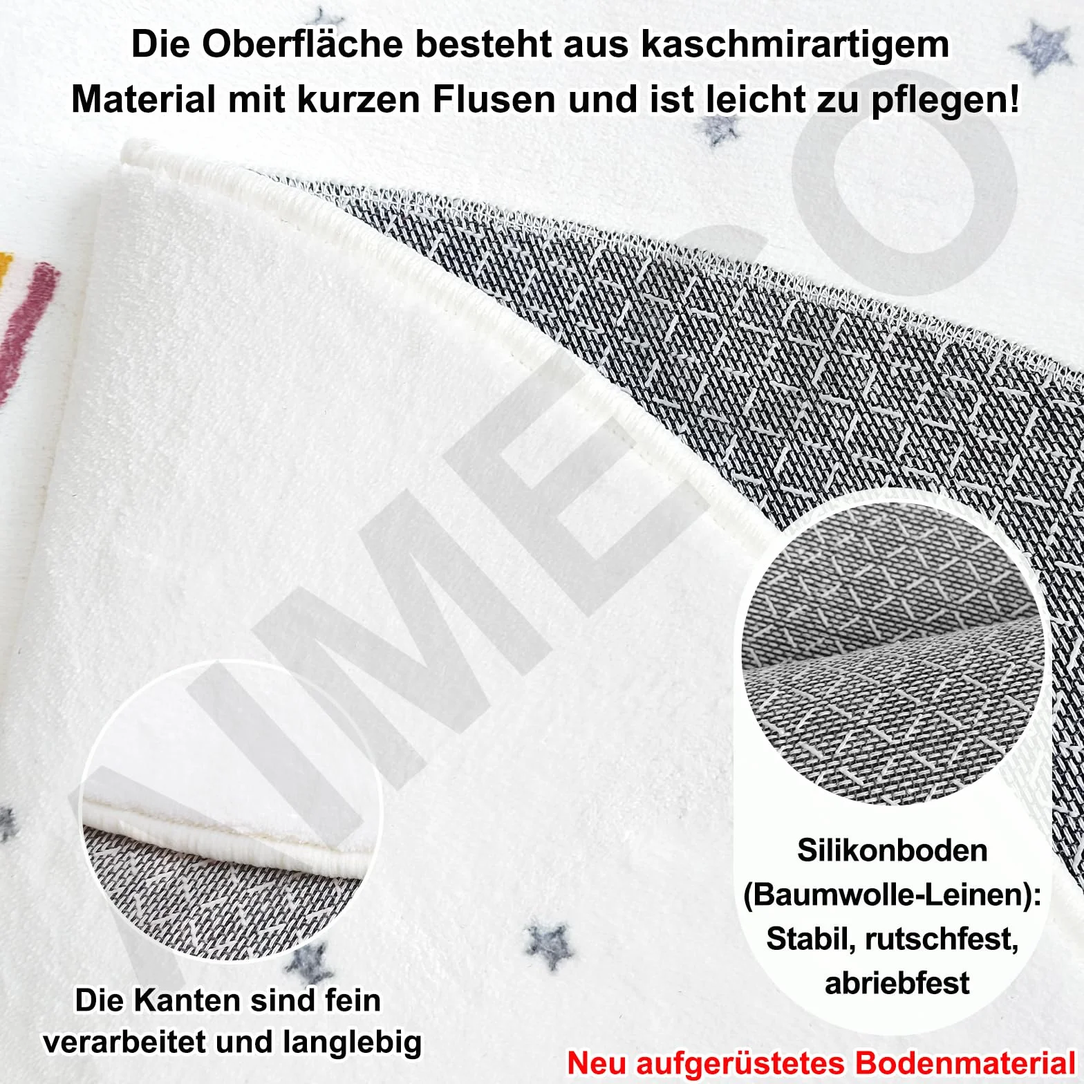 Tapis pour enfant rond 100 cm motif bleu ours antidérapant chambre d'enfant