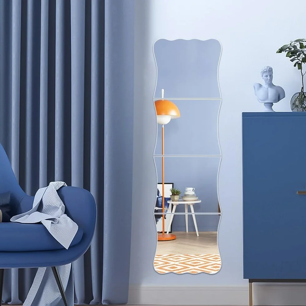 Lot de 4 miroirs décoratifs en acrylique pour esthétique murale personnalisable
