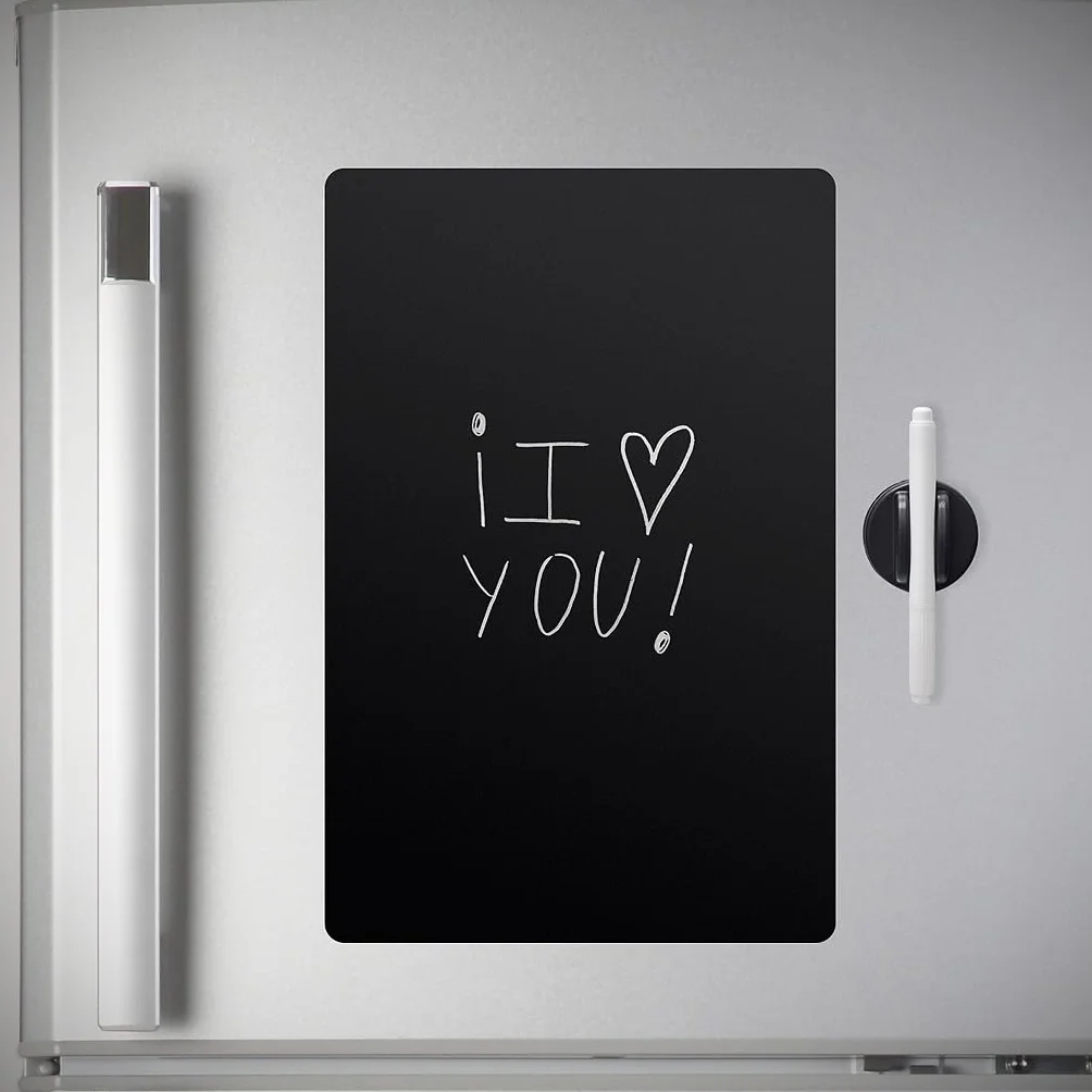 Balvi Tableau Frigo Magnétique 42 x 30 cm Noir avec Stylo et Gomme