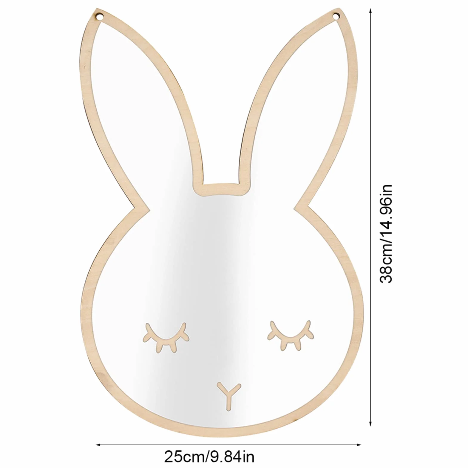 Miroir Incassable Enfants Mural Décoratif Acrylique Nordique Suspendu Lapin