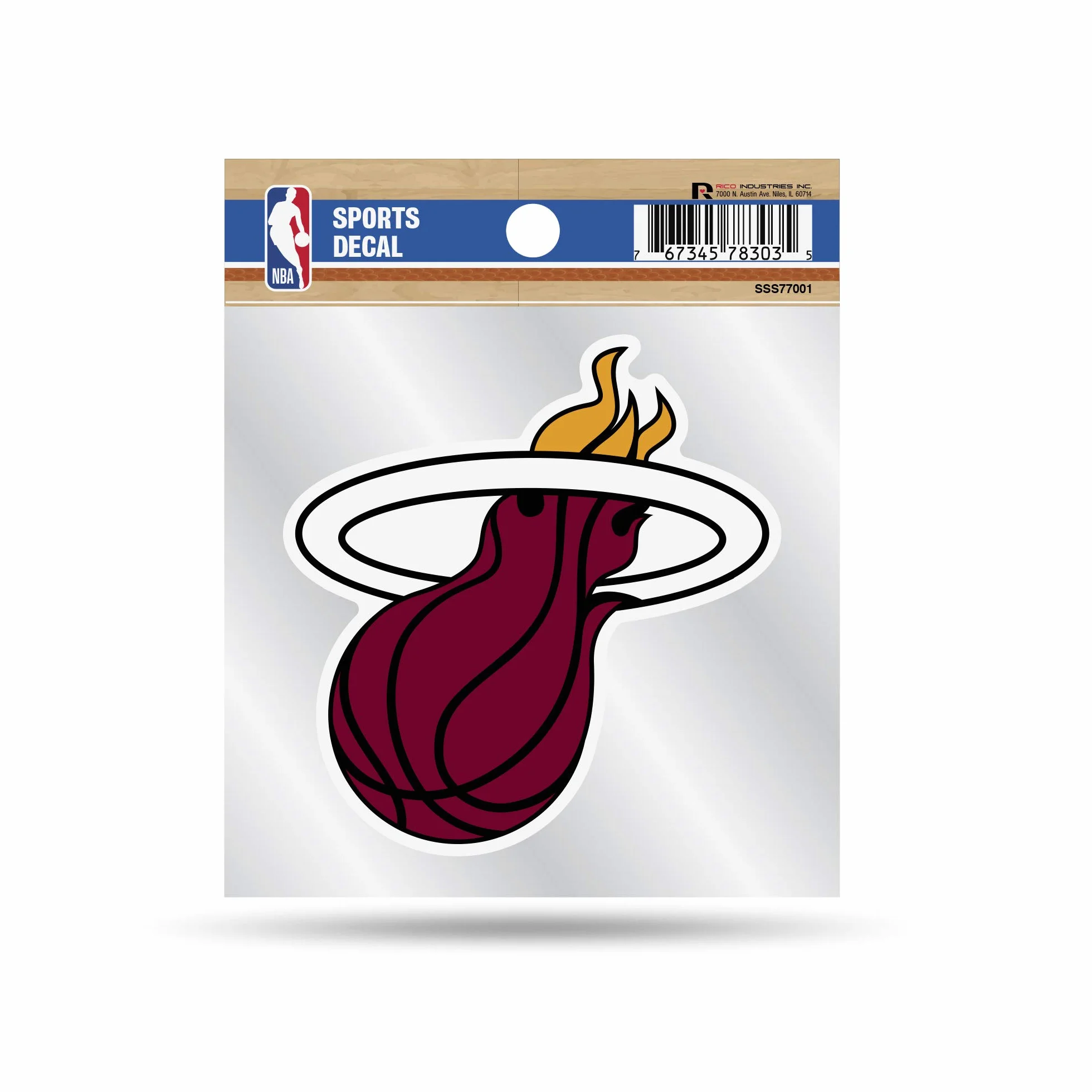 Rico Industries Petit autocollant NBA Basketball Miami Heat 10,2 x 10,2 cm