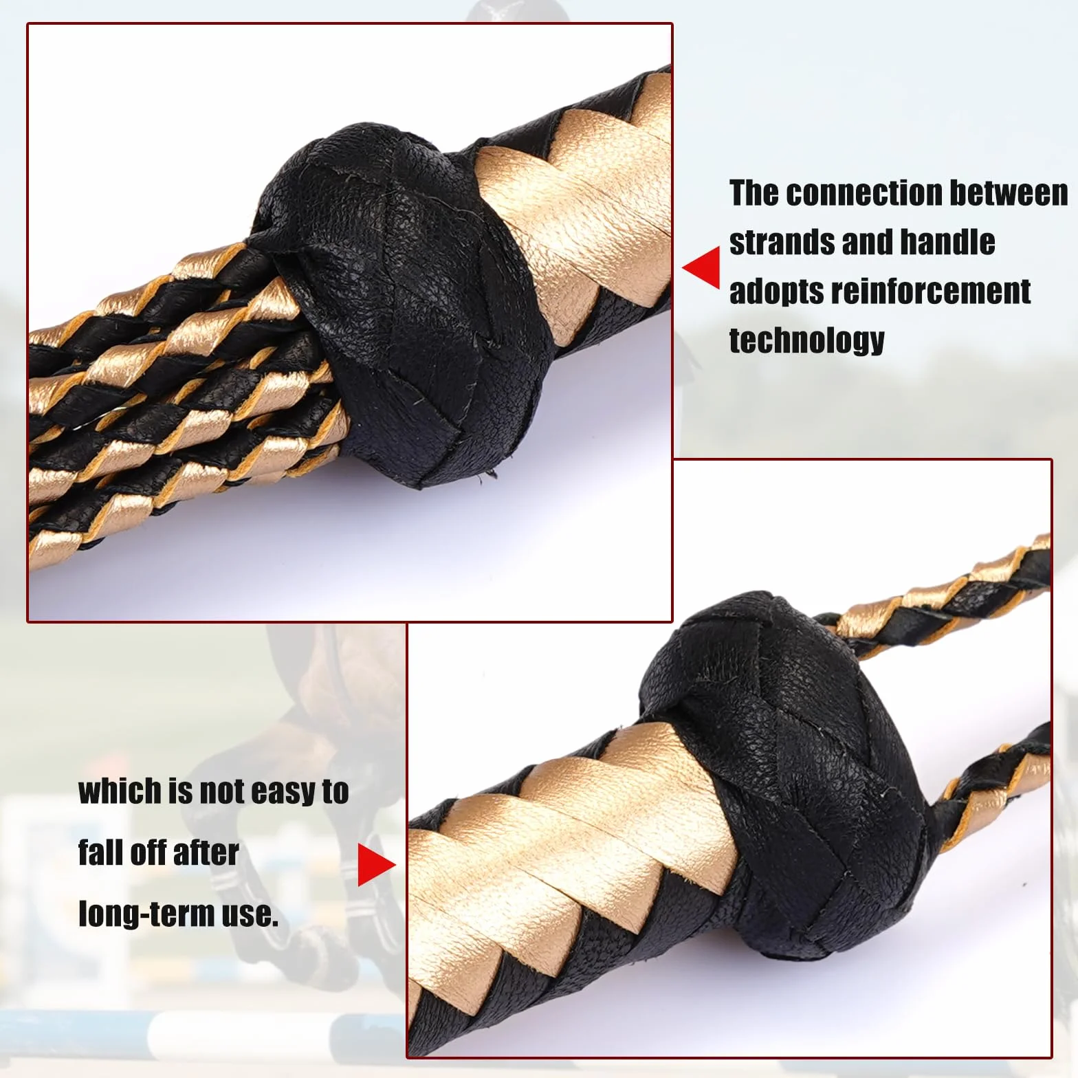 Cravache en Cuir Véritable Chat à Neuf Queues | Manche de 23 cm et Queue de 59 cm Outil Premium pour Cheval Fabriqué à la Main pour l'entraînement et l'équitation