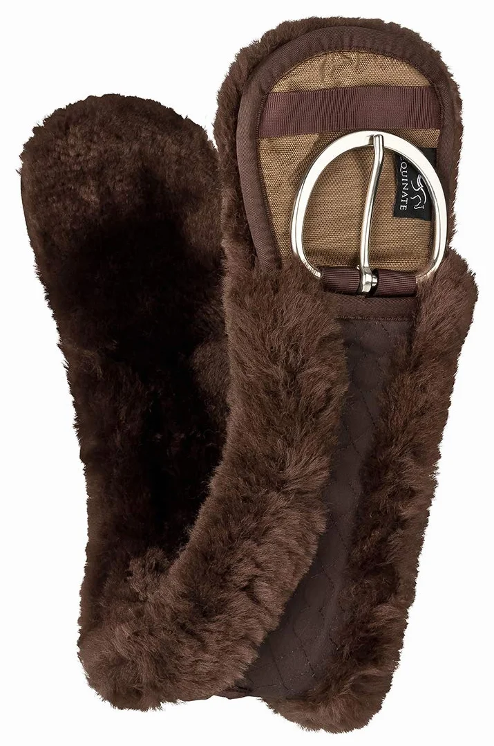 Equinate Western Sangle de selle anatomique en peau d'agneau véritable Marron 90 cm