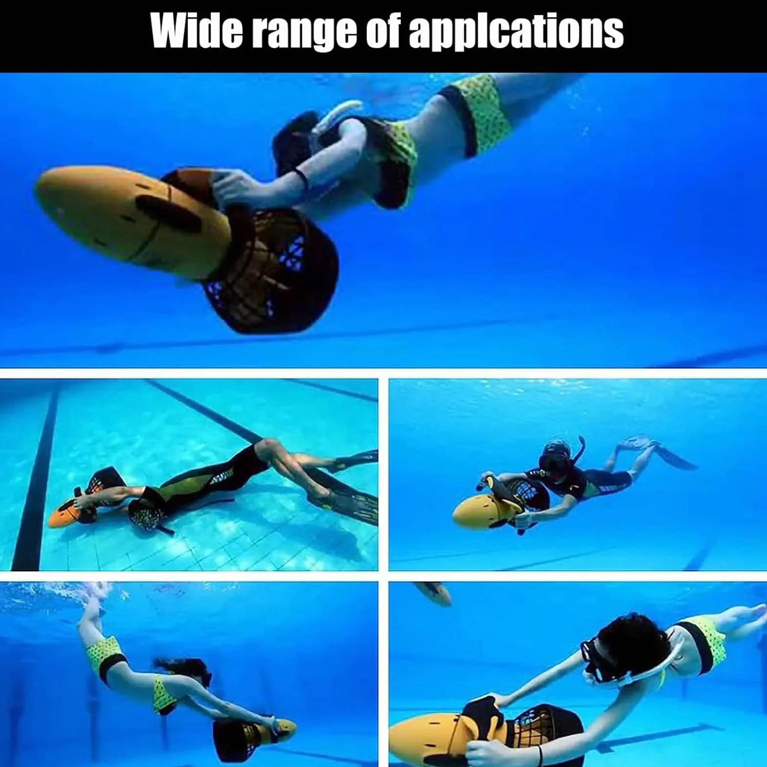Scooter sous-Marin pour la Plongée, Scooter de mer, Scooter électrique à Hélice sous-Marine à Double Vitesse étanche 300 W Sports de Plein air Seascooters pour Adultes Nageant,1battery
