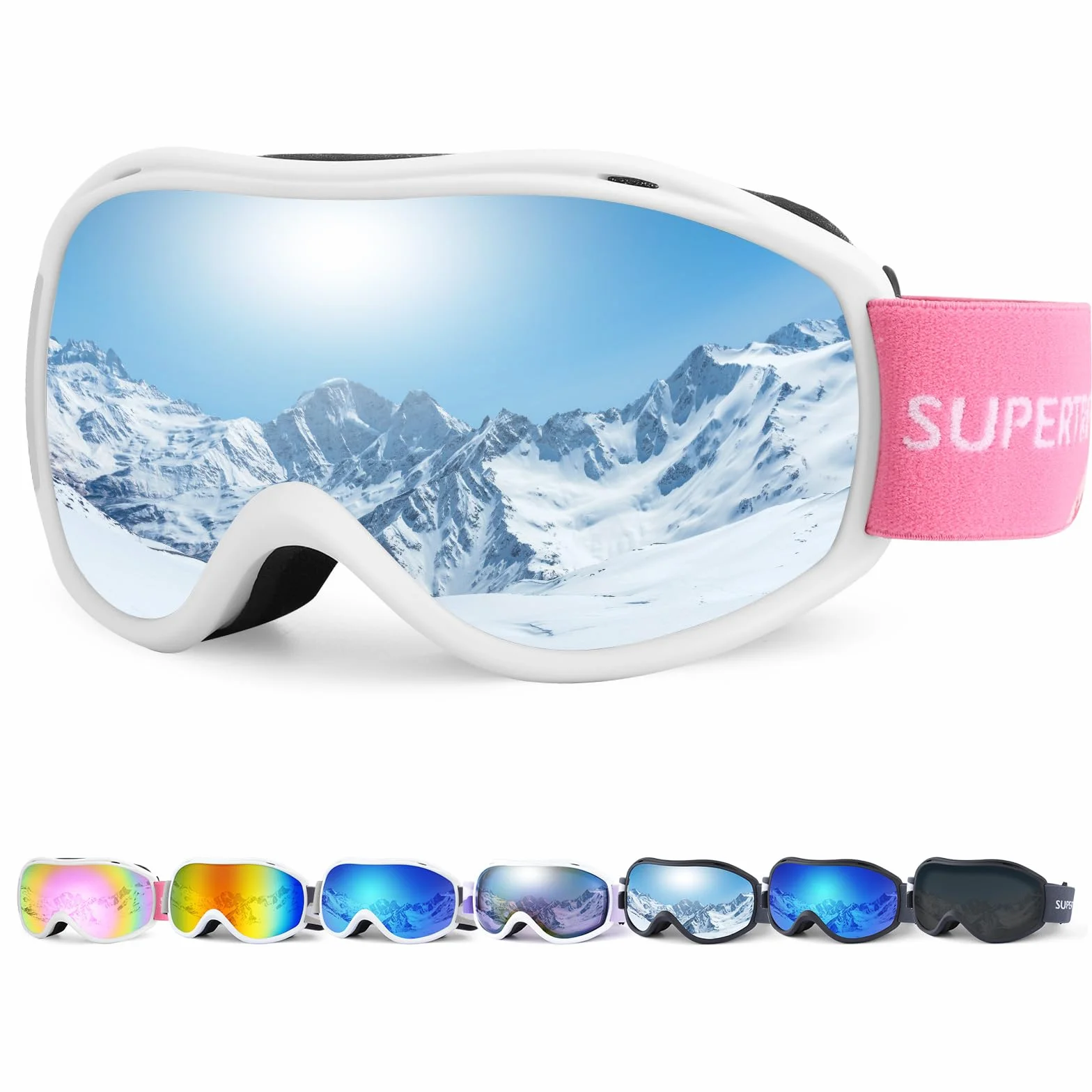Supertrip Masque de Ski, Adulte Unisexe Lunette de Ski AntiBuée Poussière 100% protection UV400, Masqué Ski pour Homme Femme pour le snowboard, l'alpinisme, la motoneige